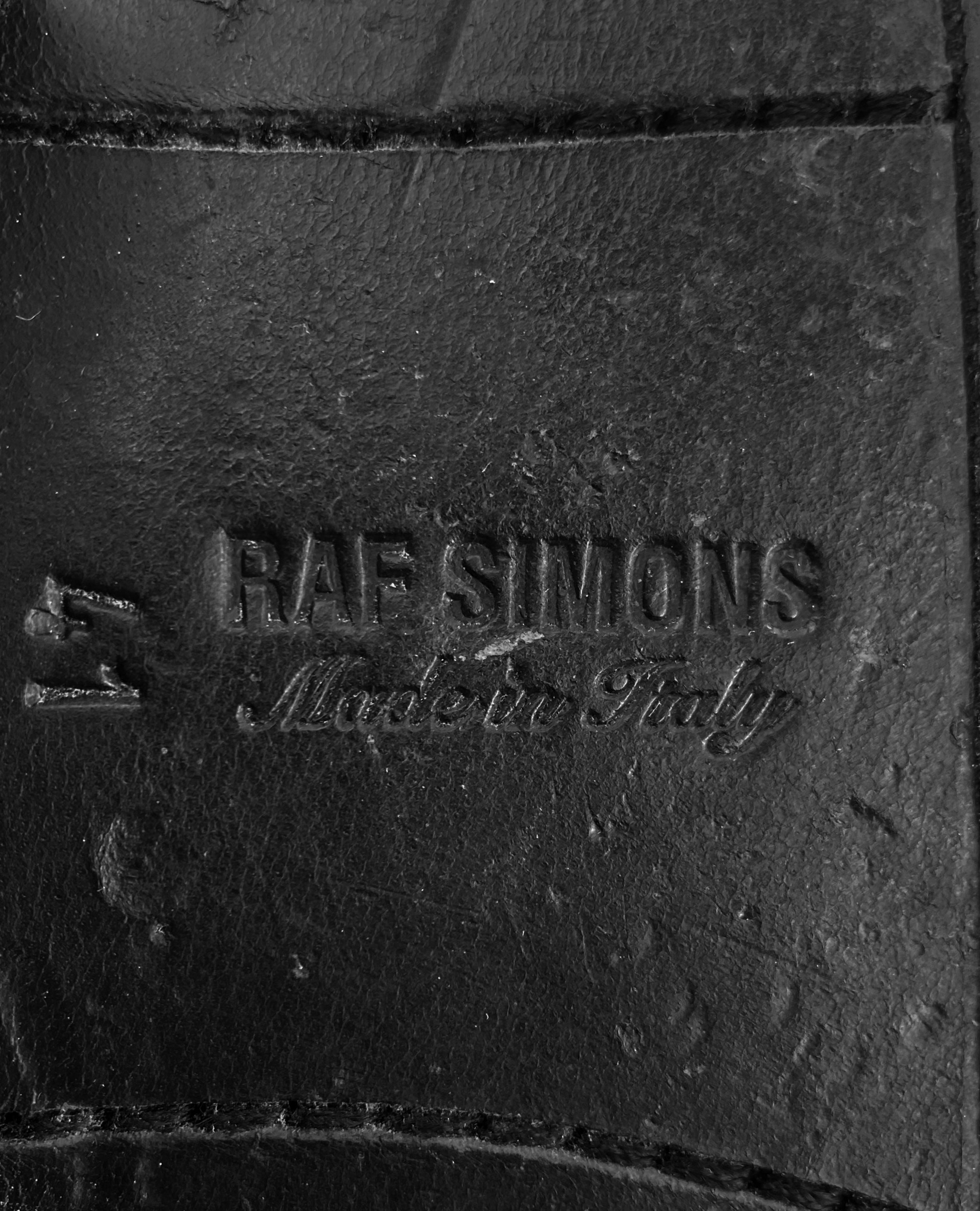 AW06 Raf Simons Leather Belted Combat Boots
