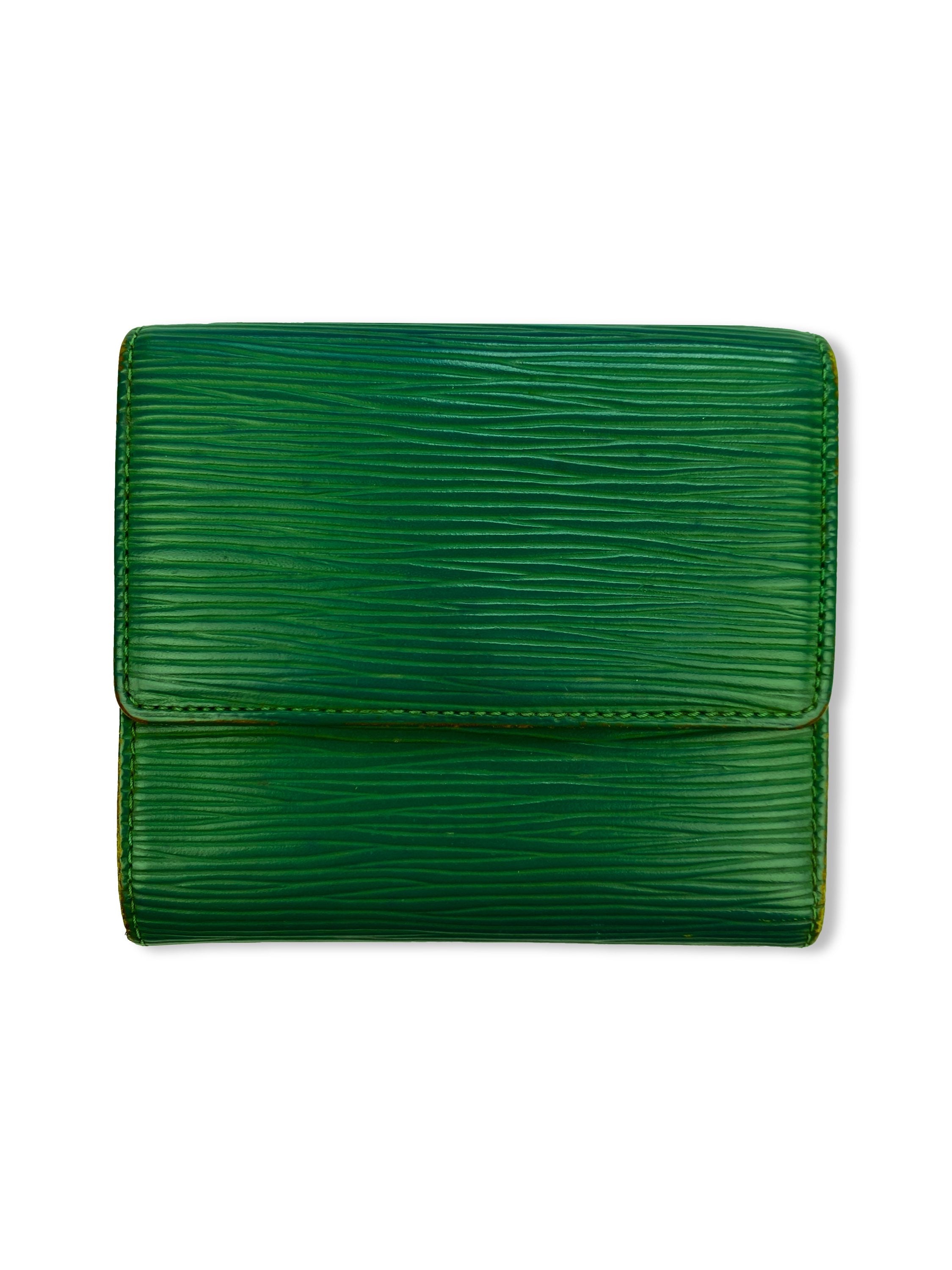 Louis Vuitton Epi Pine Green Embossed LV Tri Fold Wallet