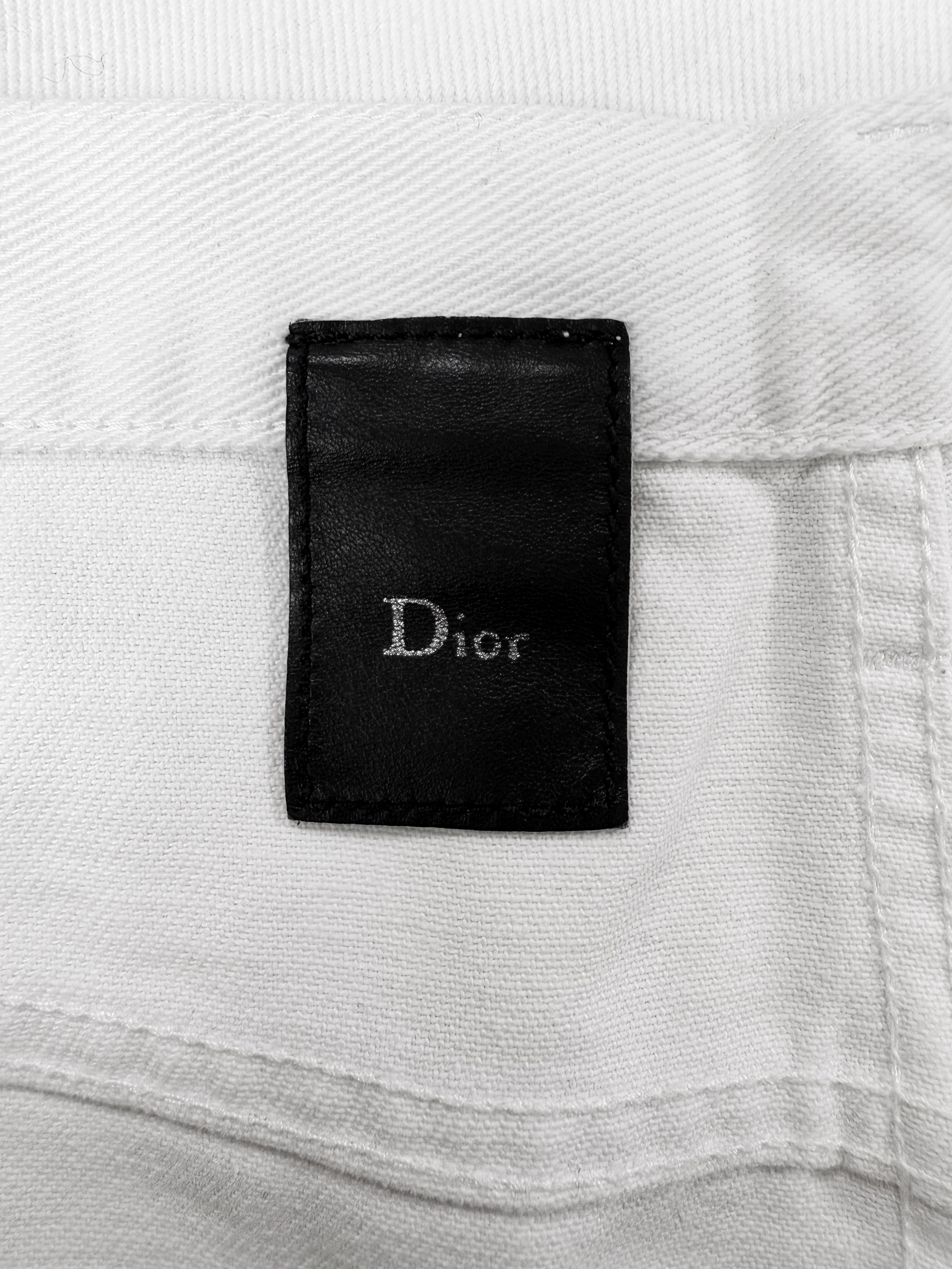 00s Dior by Hedi Slimane White Slim Cut Denim