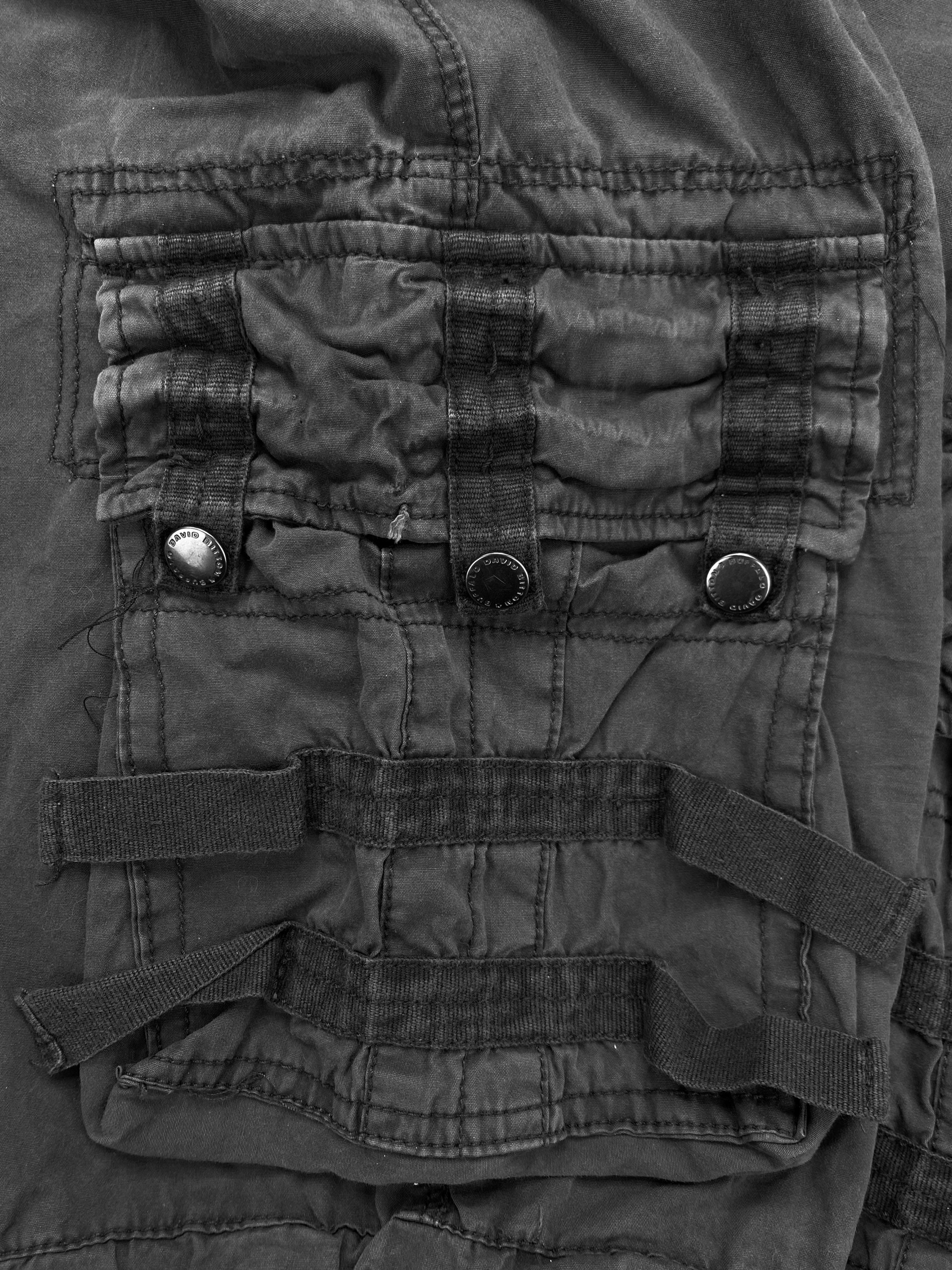 David Bitton Multi-Pocket Slate Grey Cargo Utility Shorts