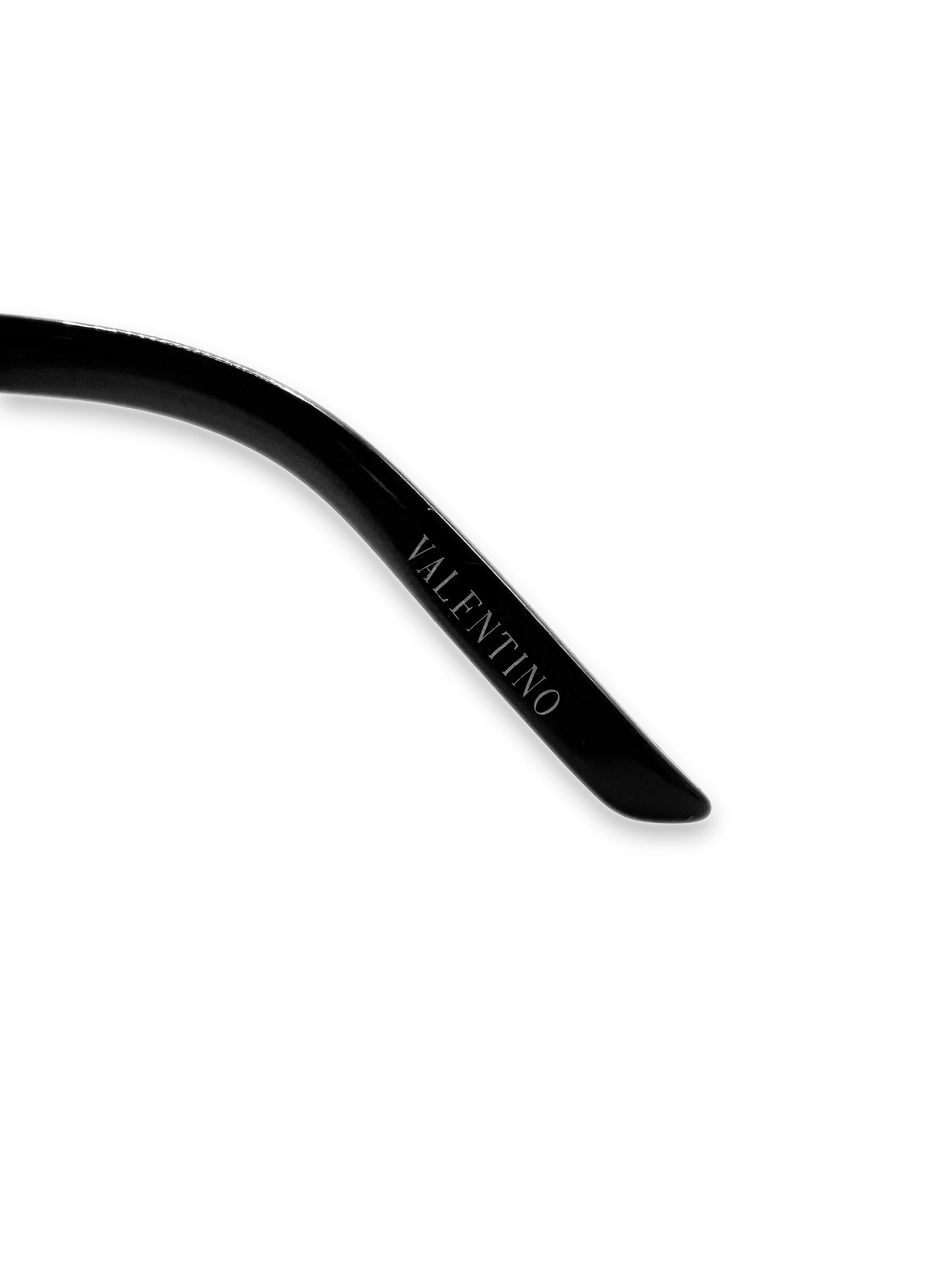 00s Valentino ‘Shield’ Studded Blue Tint Sunglasses