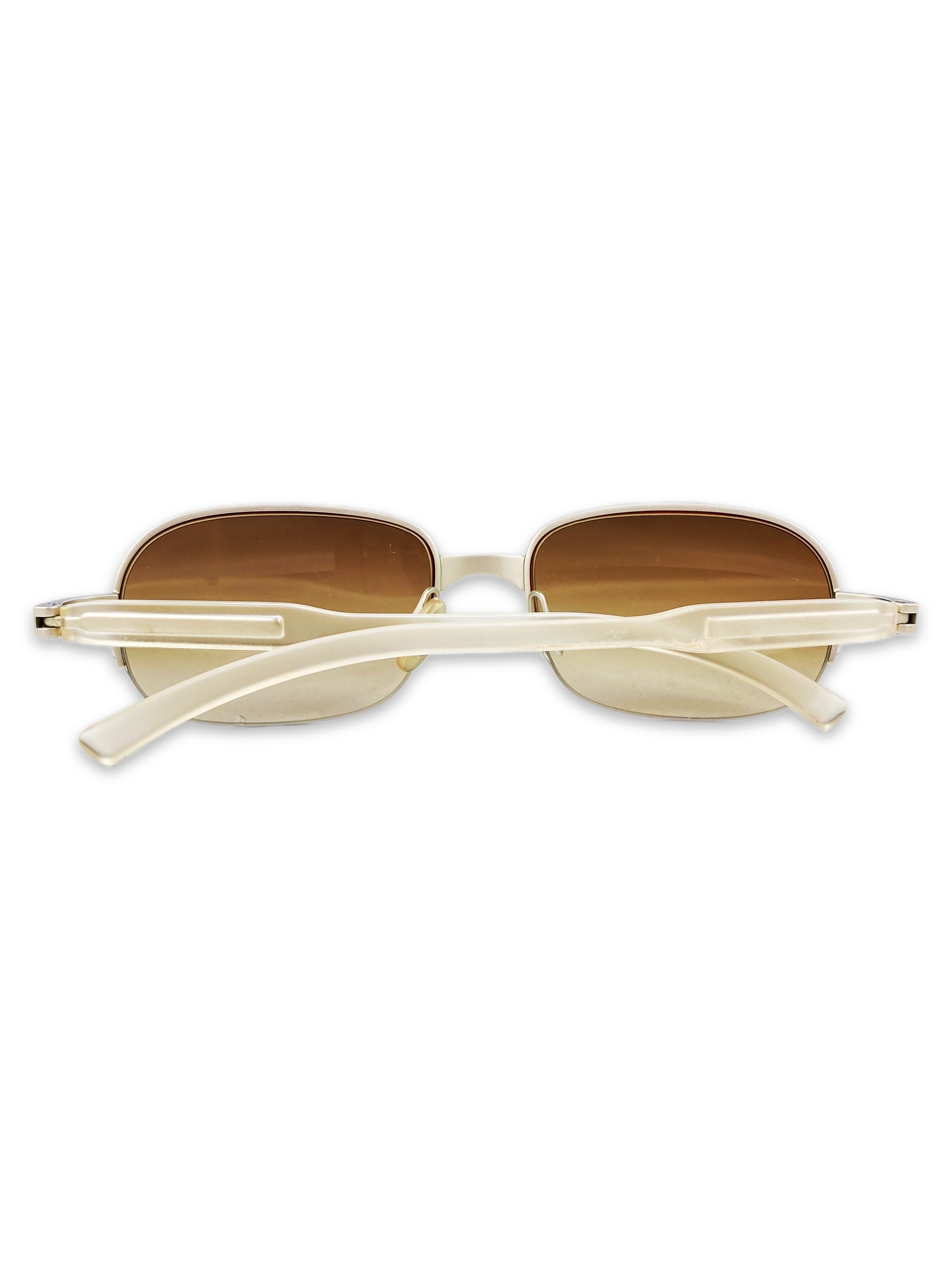 00s Prada Rounded Warm Tint Futuristic Sunglasses