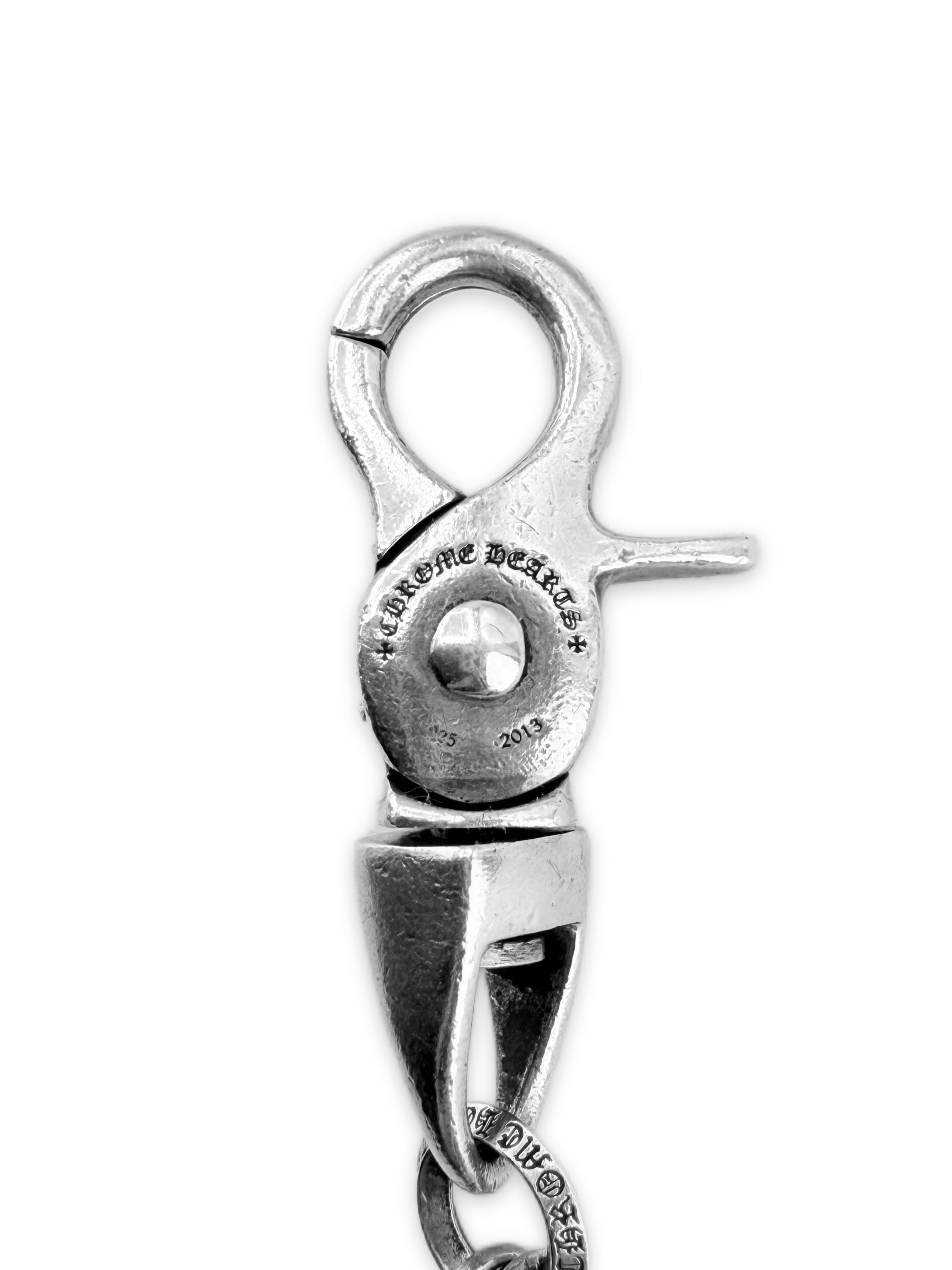 Chrome Hearts Dice Paper Chain Lobster Clasp .925 Silver Keychain