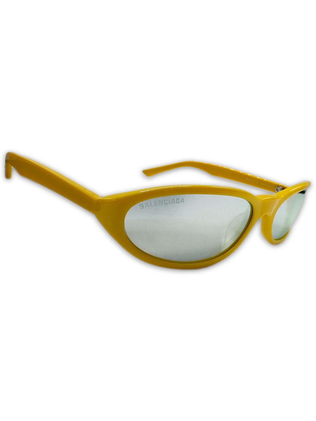Balenciaga Yellow Rounded Frame Light Tint Sunglasses
