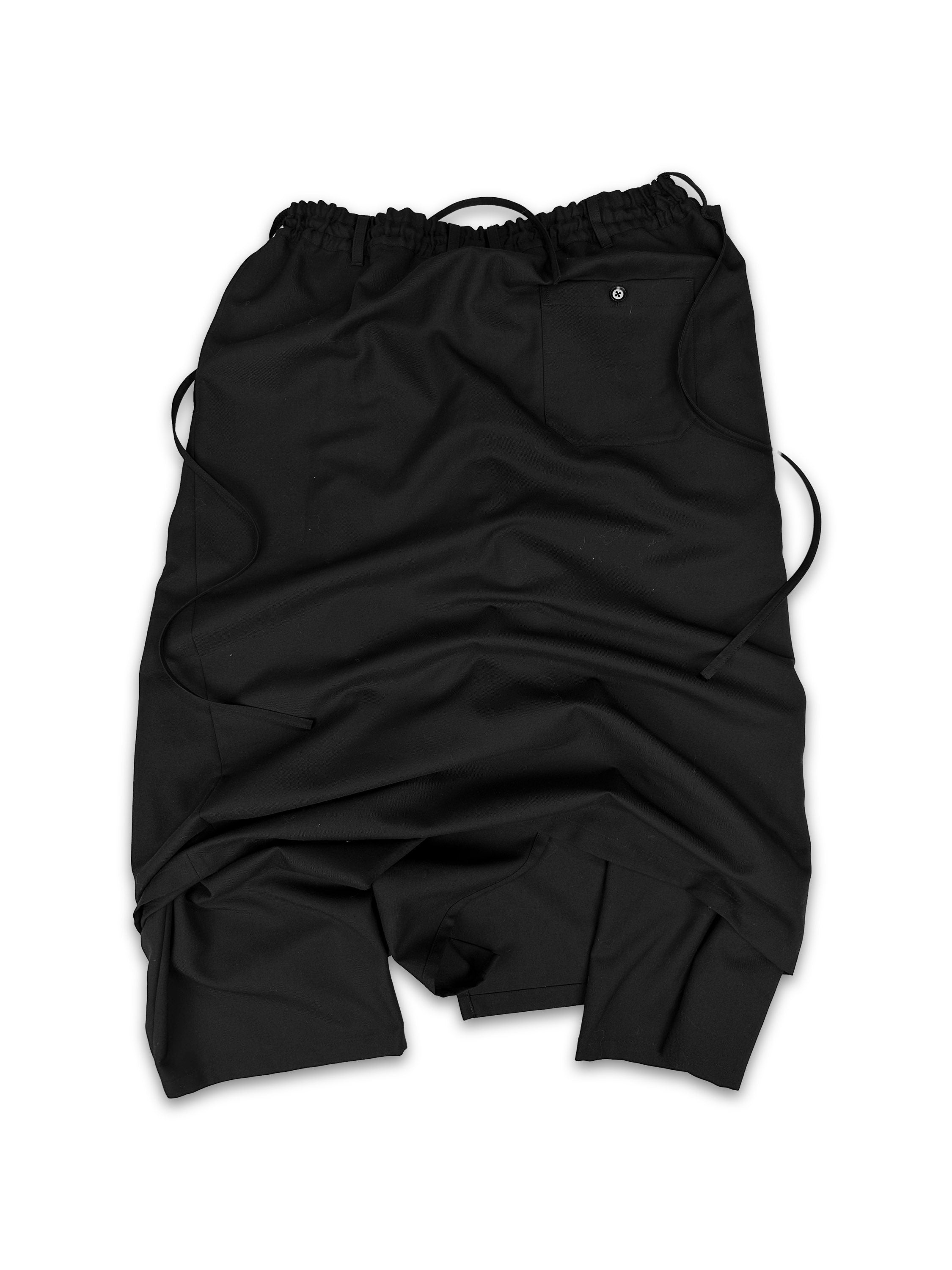 Yohji Yamamoto Ground Y Black Drop Crotch Skirt Shorts