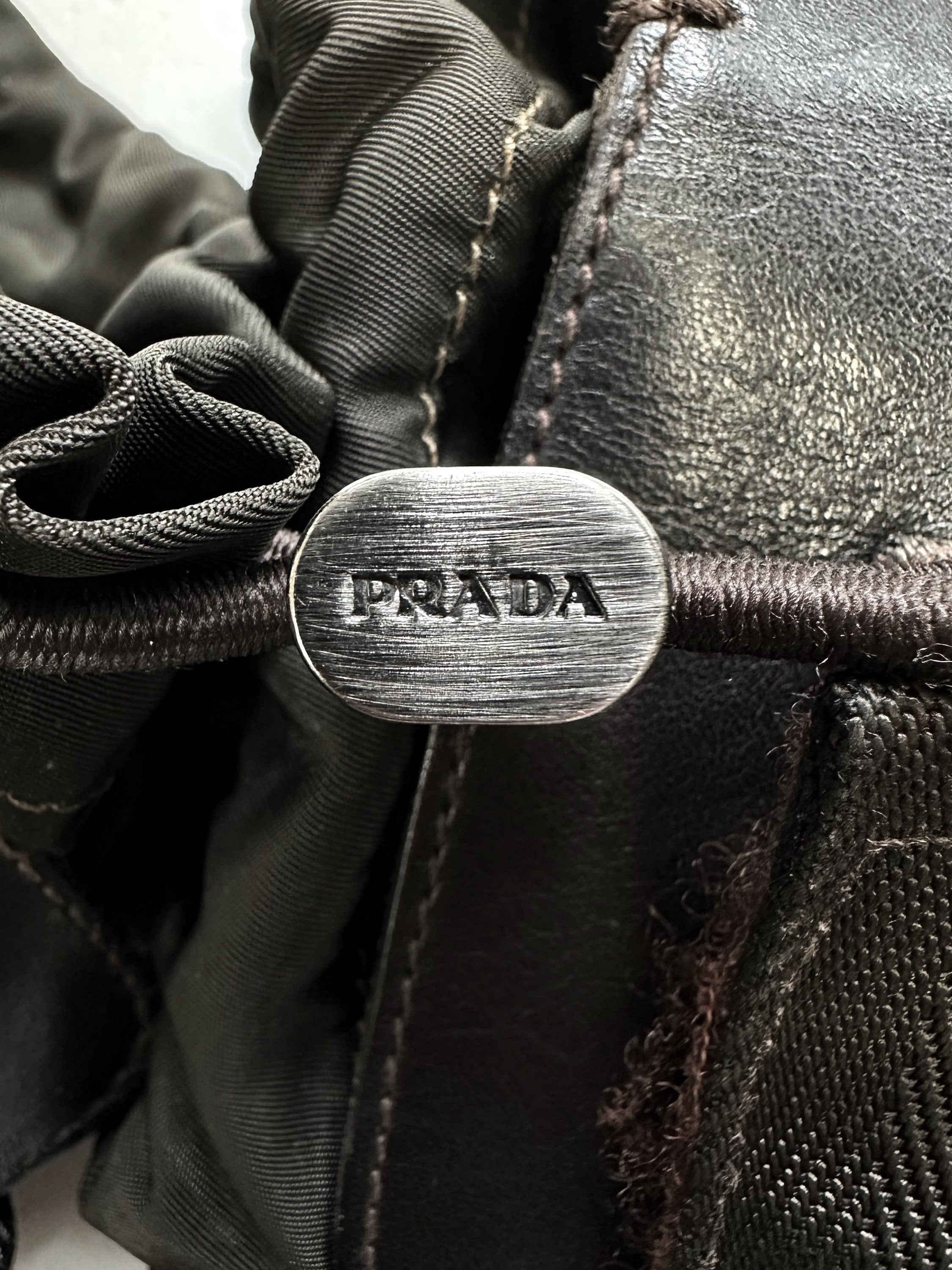 00s Prada High-top Brown Leather Silver Hiking Boots