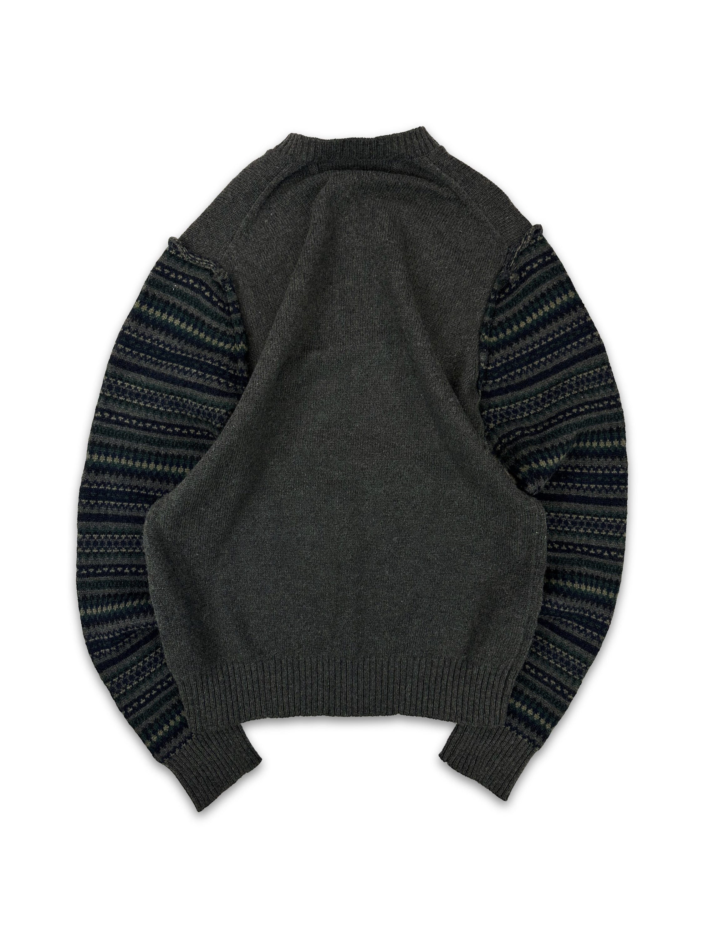 AW05 Comme des Garçons Homme Striped Sleeve Knitted Sweater