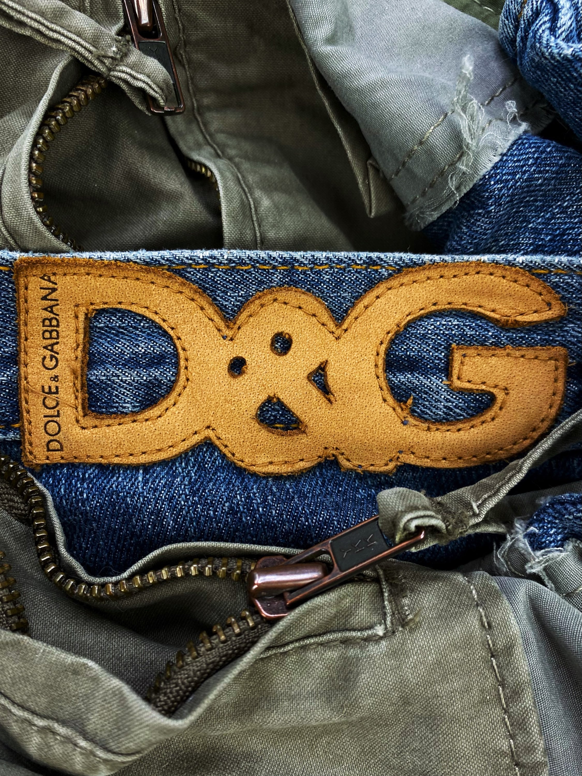 00s Dolce &amp; Gabbana 3D Multi Pocket Tonal Cargo Denim