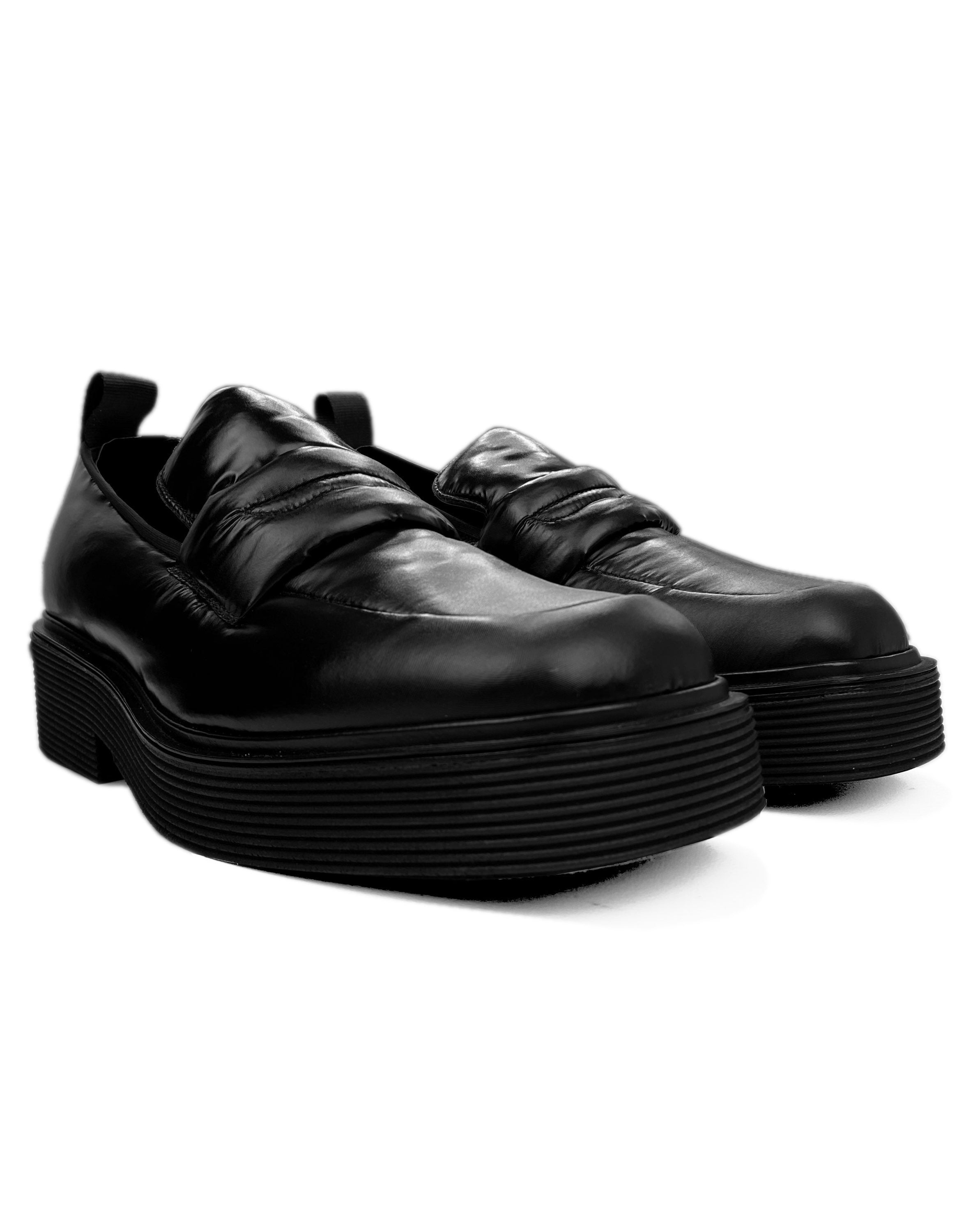 Marni Square Toe Black Padded Platform Loafers
