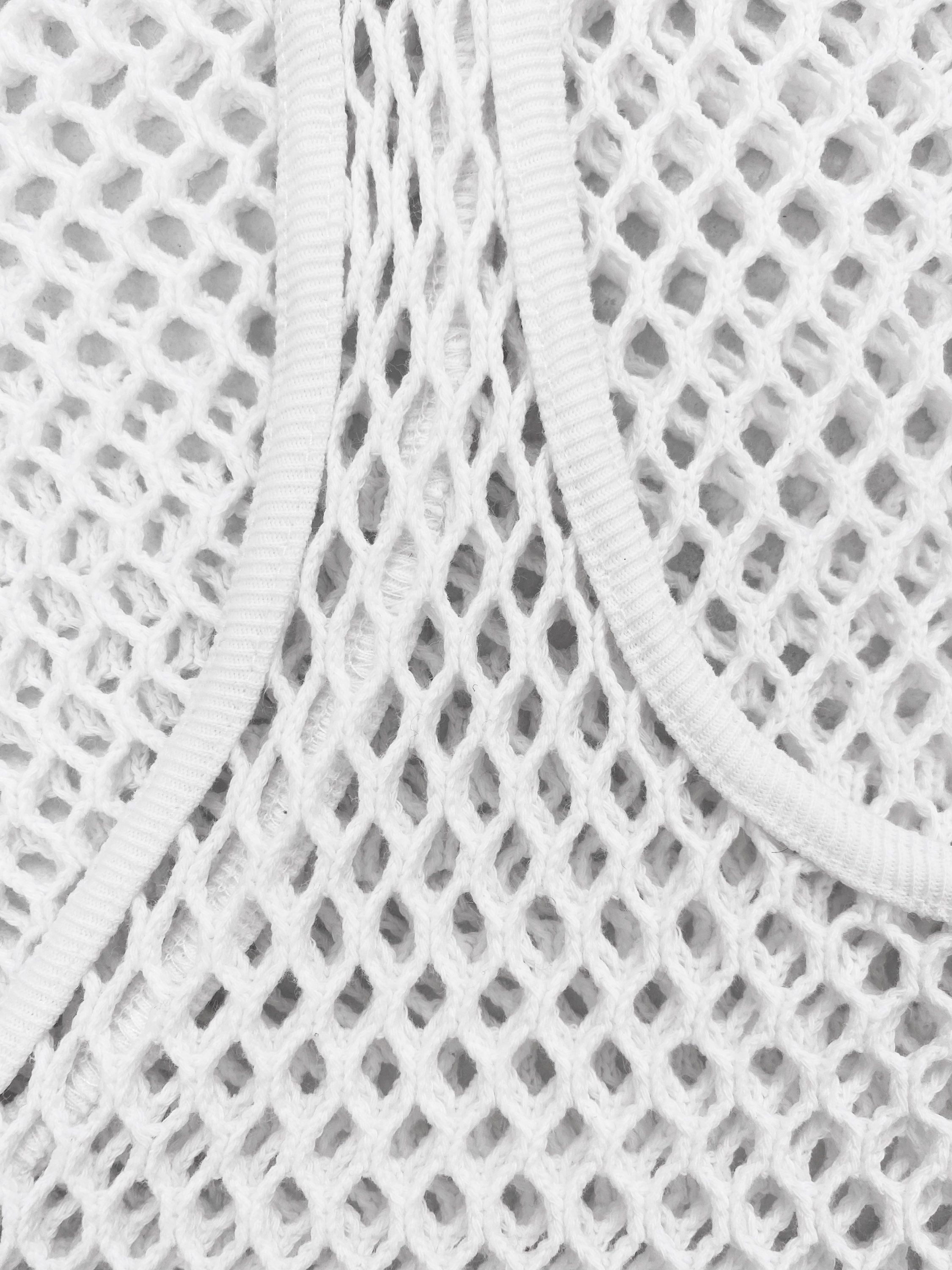 SS04 Number (N)ine Mesh Fishnet Raw Hem Tank Top