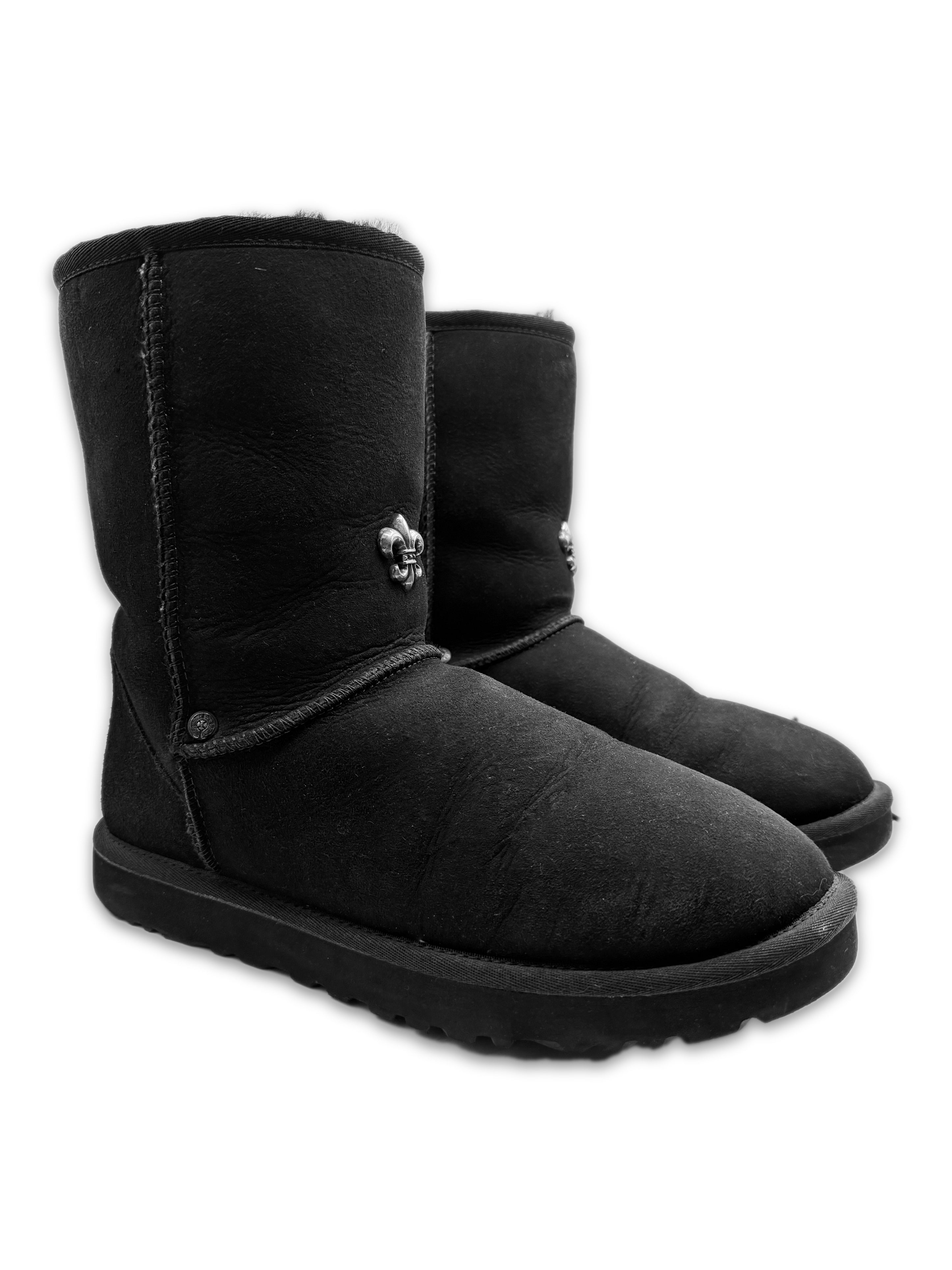 Chrome Hearts x Uggs VVIP Fleur .925 Silver Fur Lined Hi-top Boots