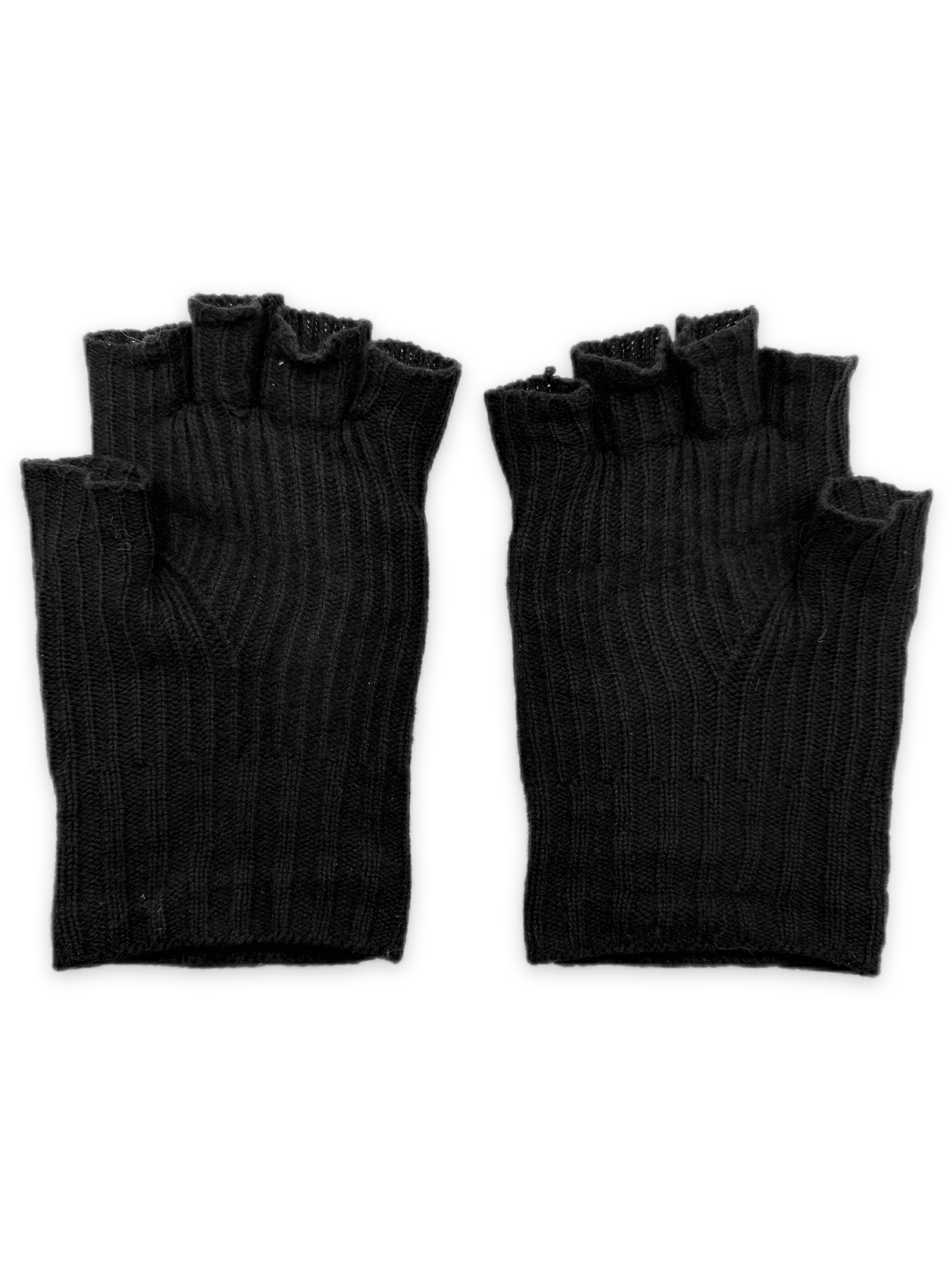 Chrome Hearts Leather Plus Patch Sticky Cashmere Fingerless Gloves