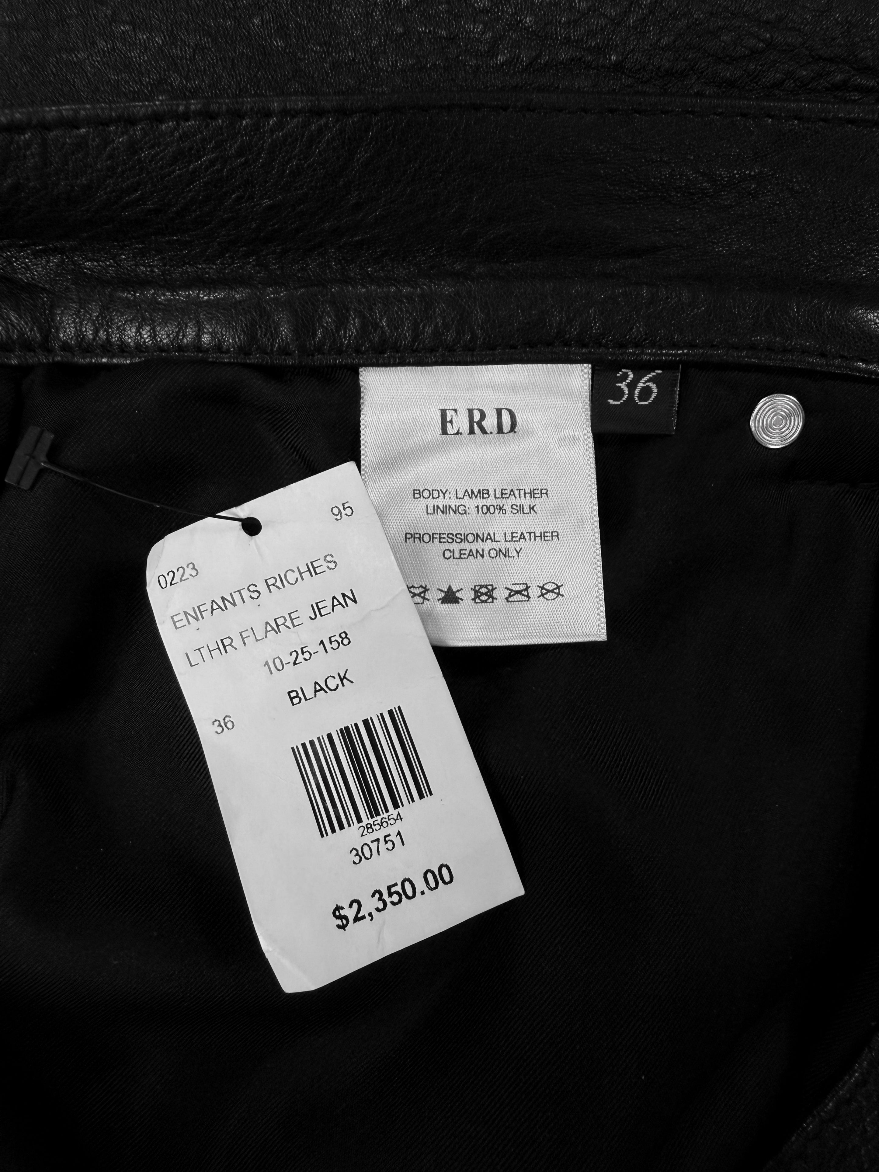 AW23 Enfants Riches Deprimes Lambskin Leather Baggy Pants