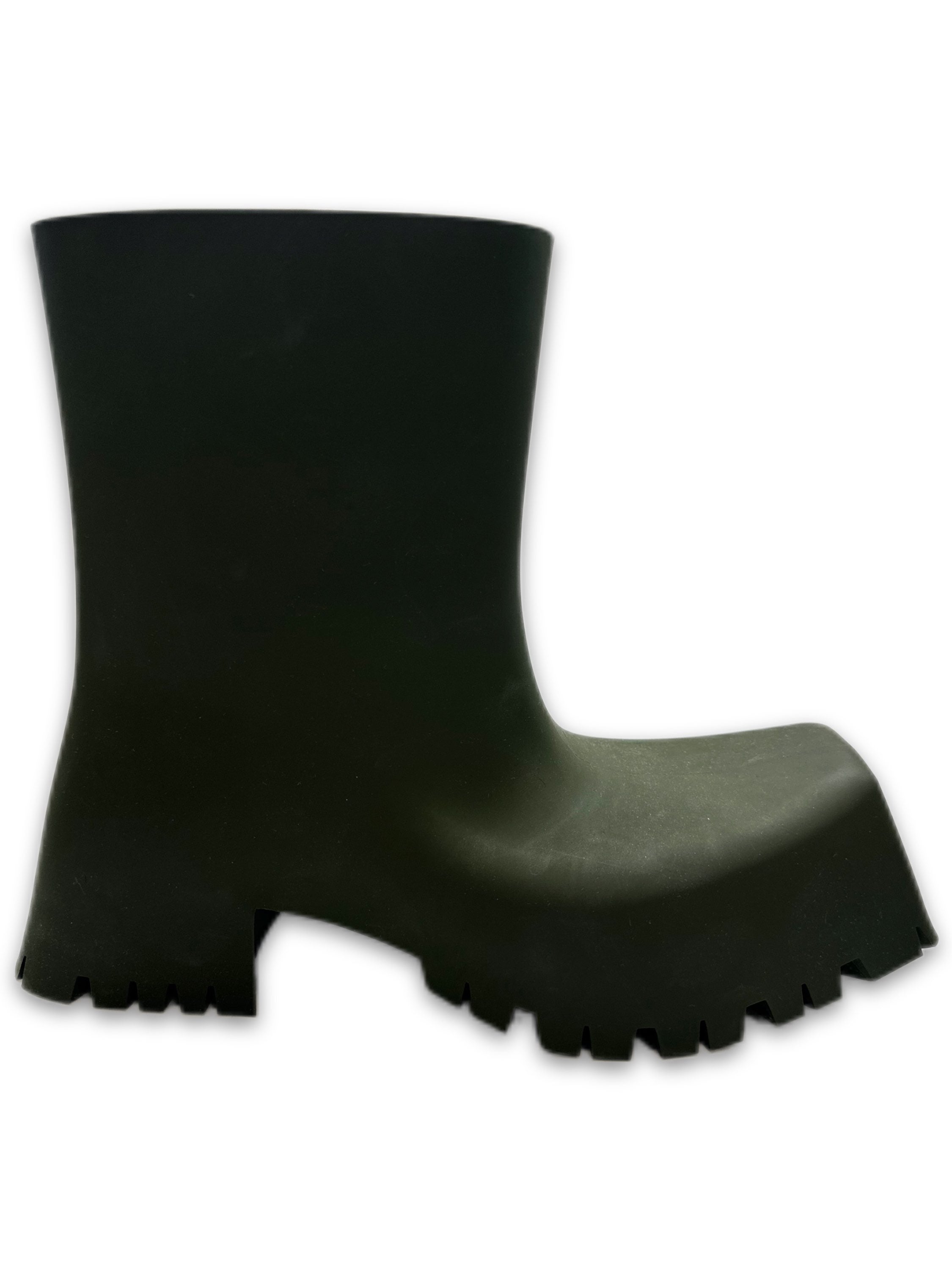 Balenciaga Olive Green Rubber ‘Trooper’ Boots