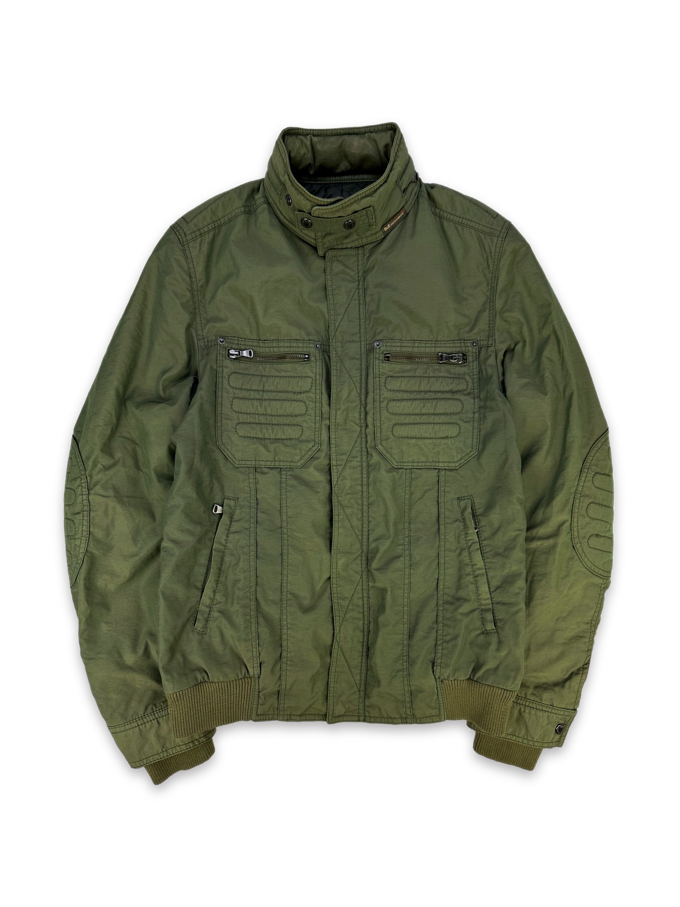 00s Dolce & Gabbana Forest Green 3D Padded Bomber Jacket