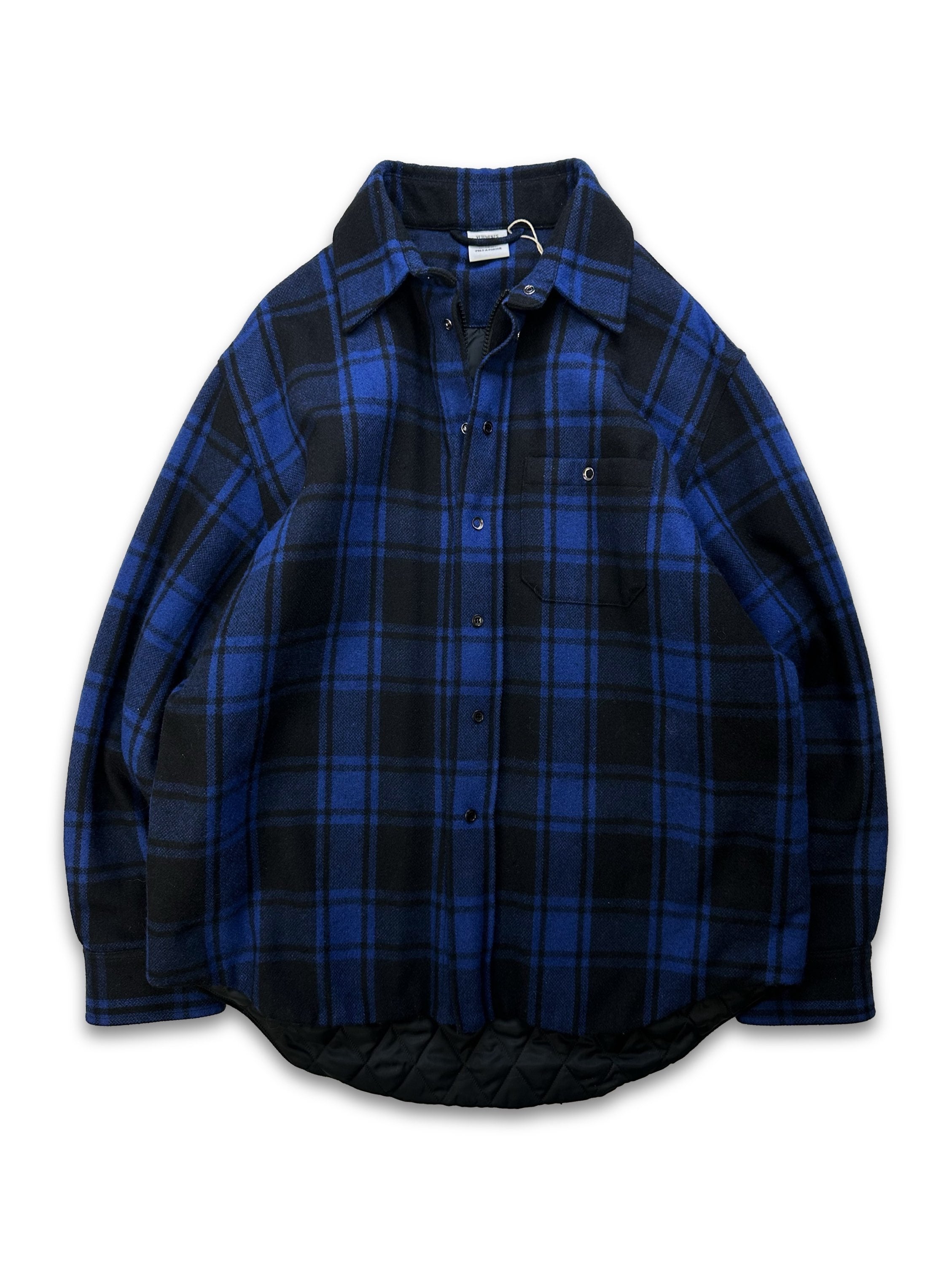 AW21 Vêtements ‘Racing’ Rubber Logo Navy Blue Flannel Jacket