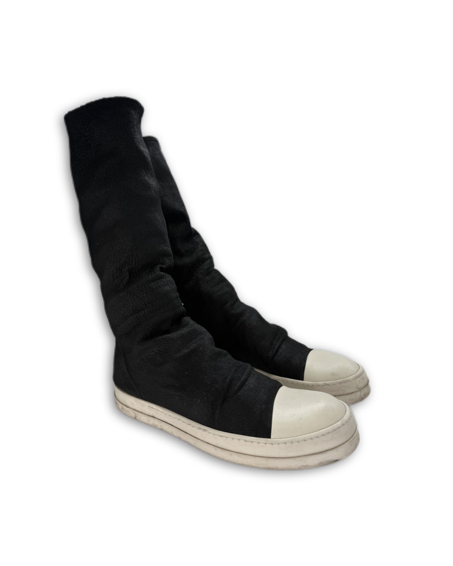 Rick Owens Black Leather ‘Sock’ Ramone Sneakers