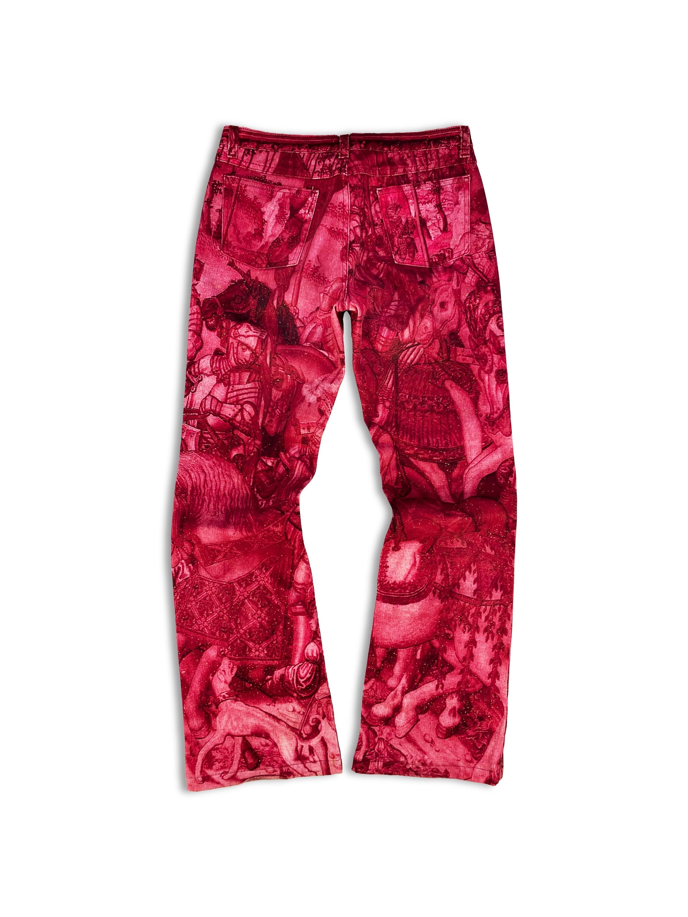 AW94 Roberto Cavalli ‘Medieval’ Painting Landscape Denim