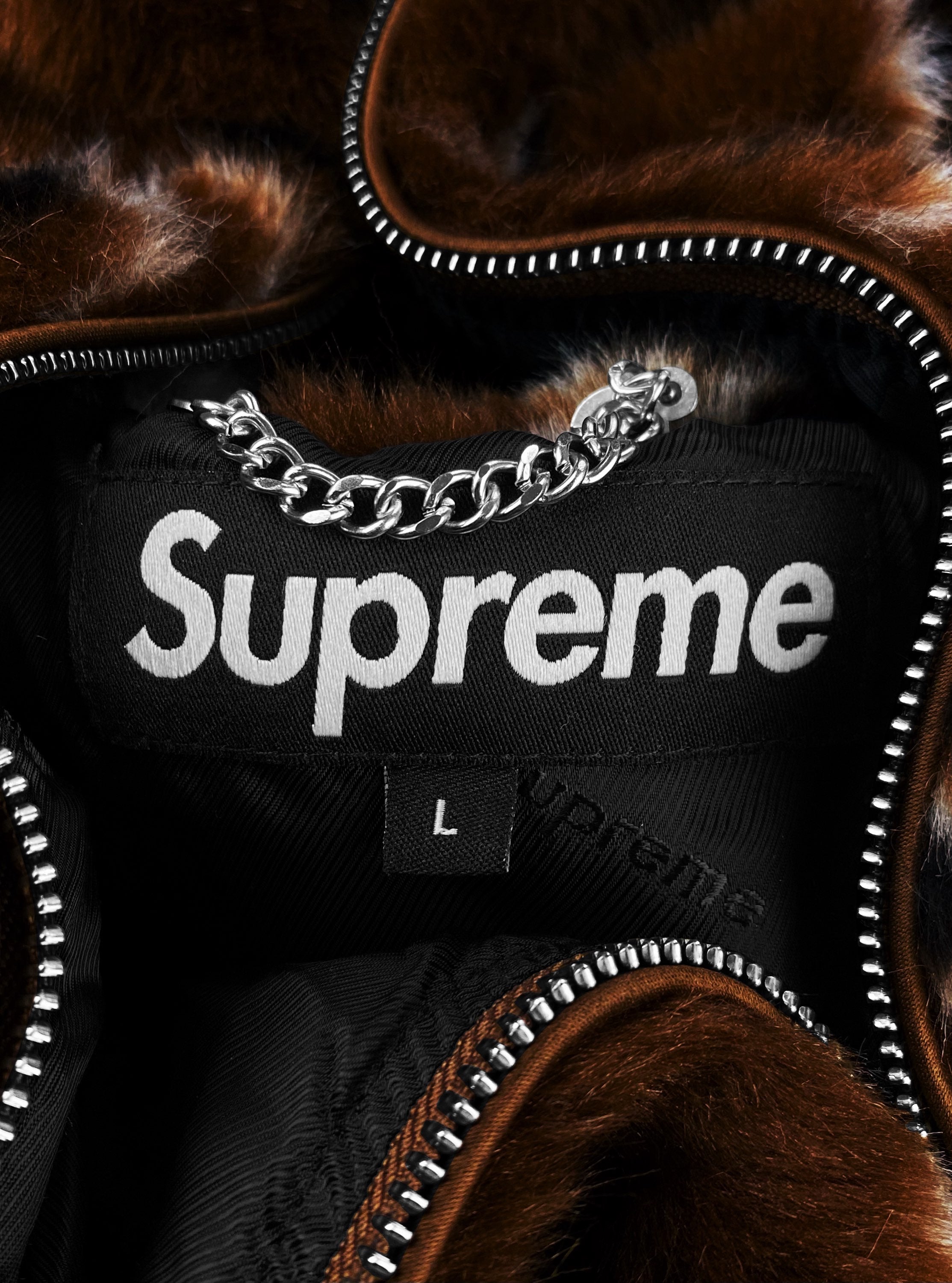 SS21 Supreme ‘Paisley’ Print Faux Fur Brown Bomber Jacket
