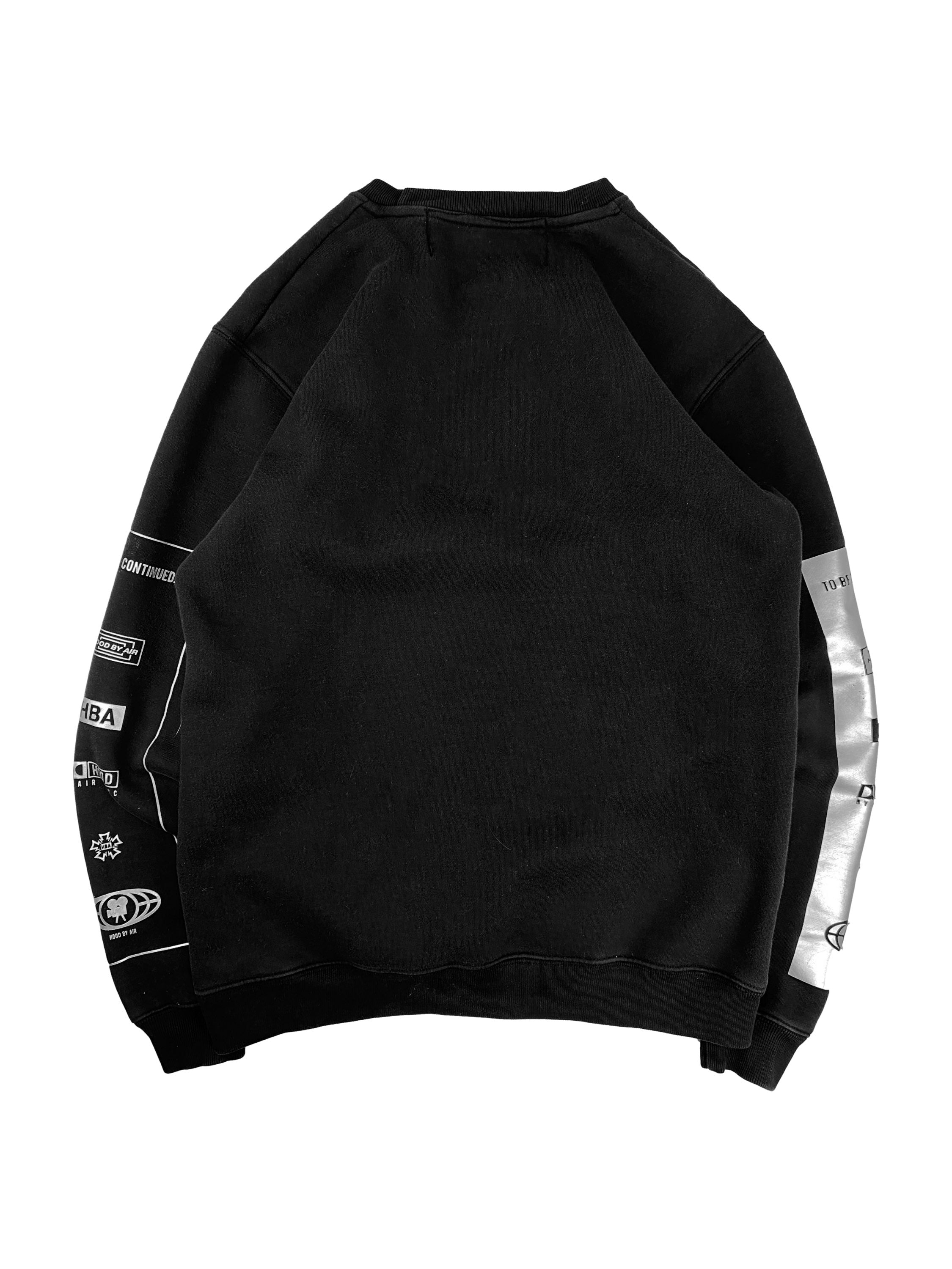 Hood by Air Oversized Geometric Print Black Crewneck