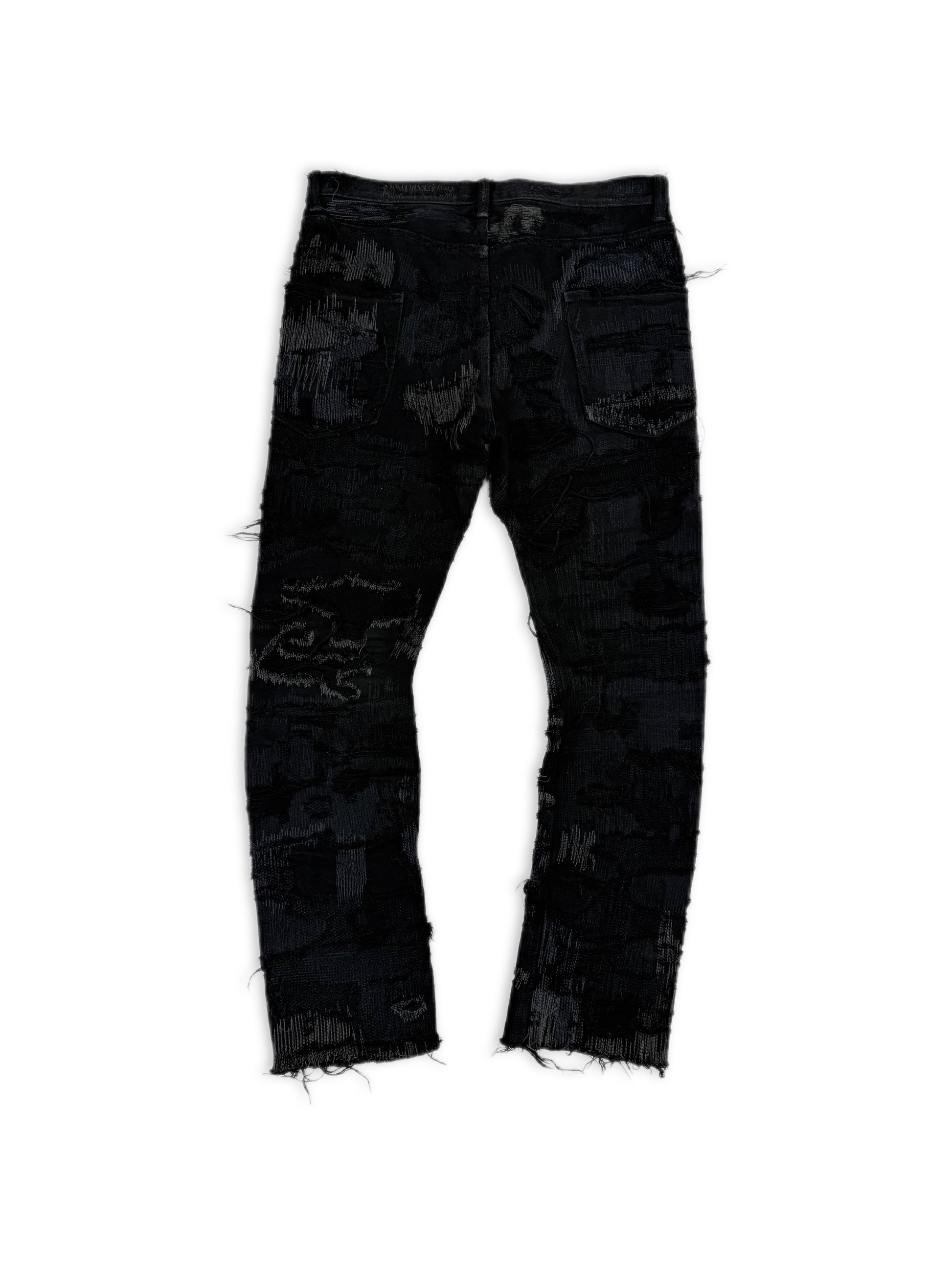 AW05 Undercover 85 ‘Arts &amp; Crafts’ Men’s Black Black Denim Jeans