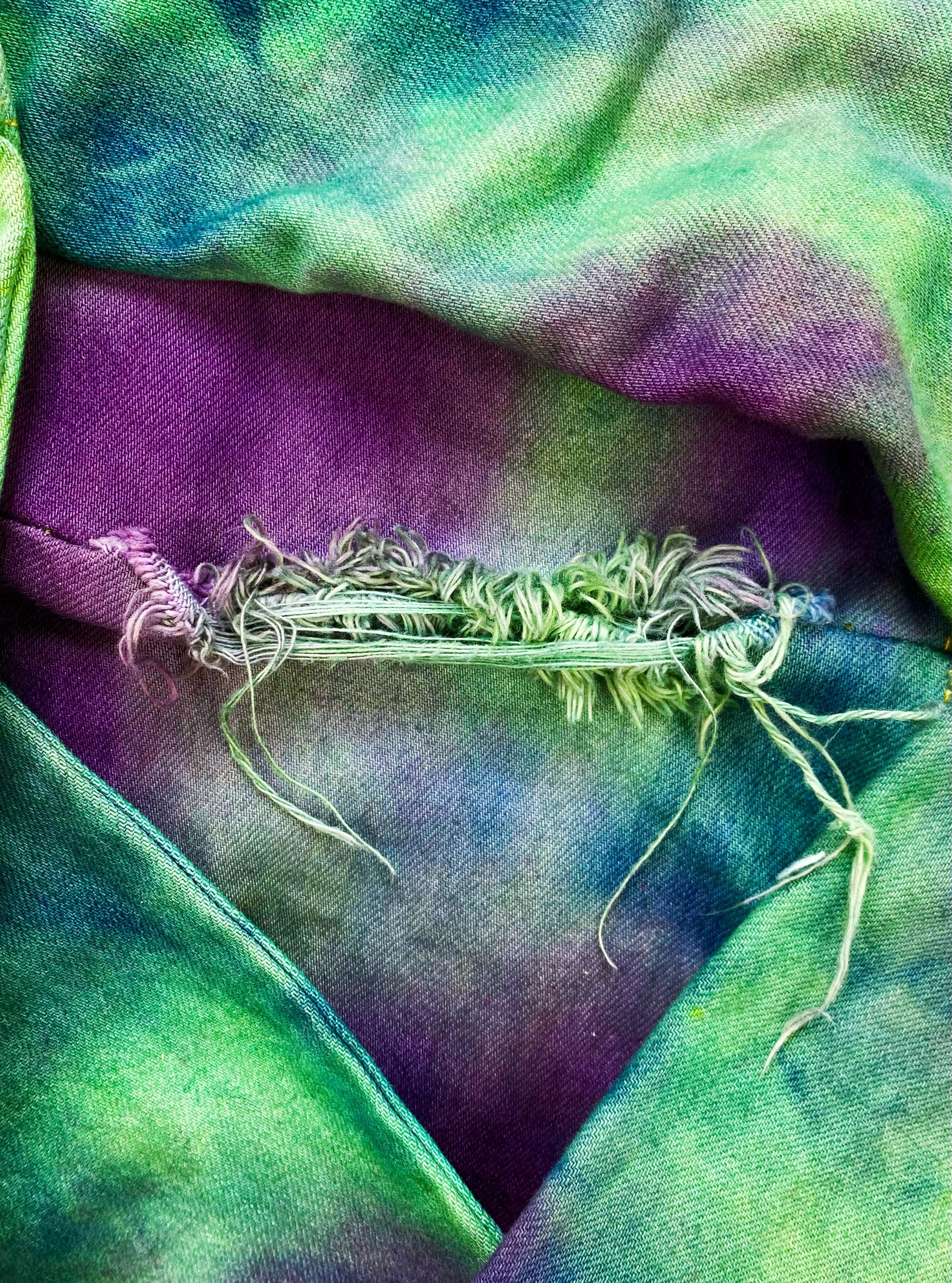 Calvin Klein by Raf Simons Reworked Distressed Tie-Dye Denim