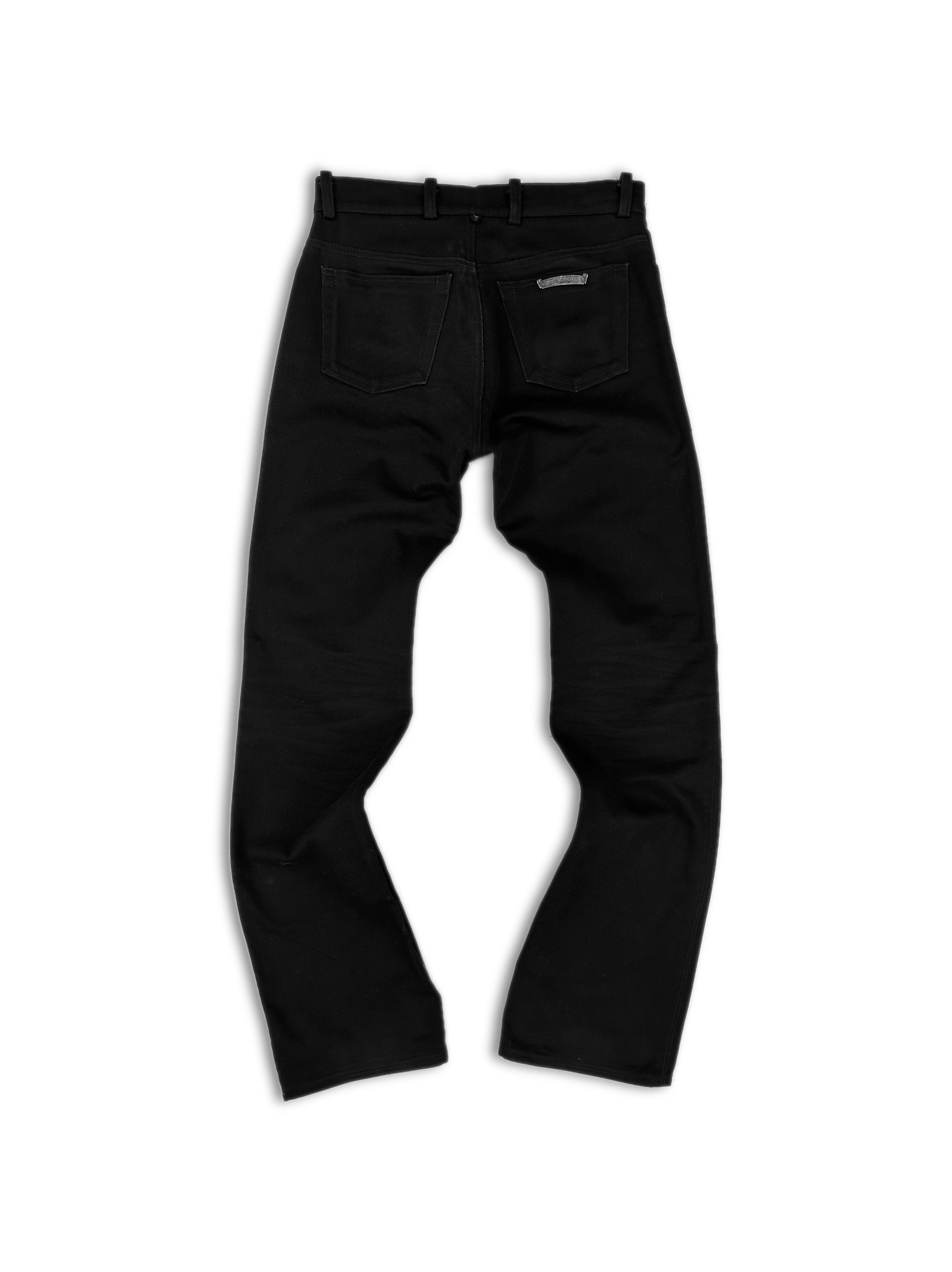 Chrome Hearts ‘Fleur’ Knee .925 Silver Black Flared Cut Denim