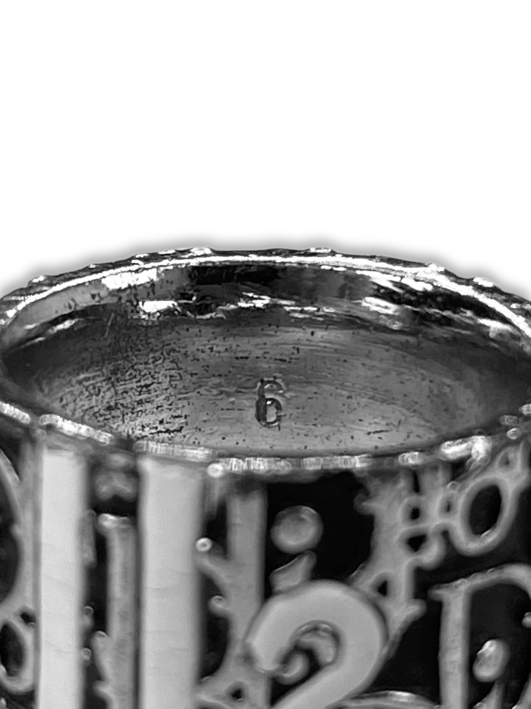 00s Dior ‘2’ Black Trotter Monogram Silver Ring