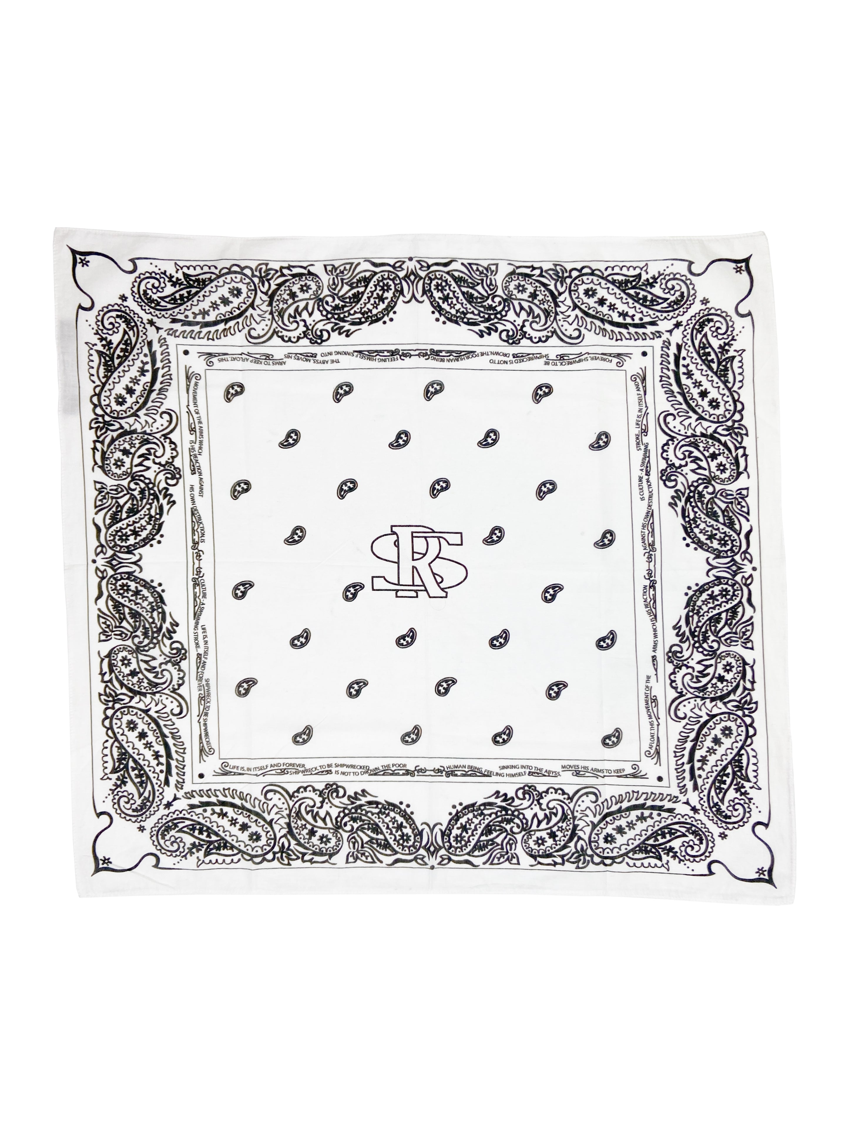 AW04 Raf Simons “Waves” Paisley Print Poem Bandana
