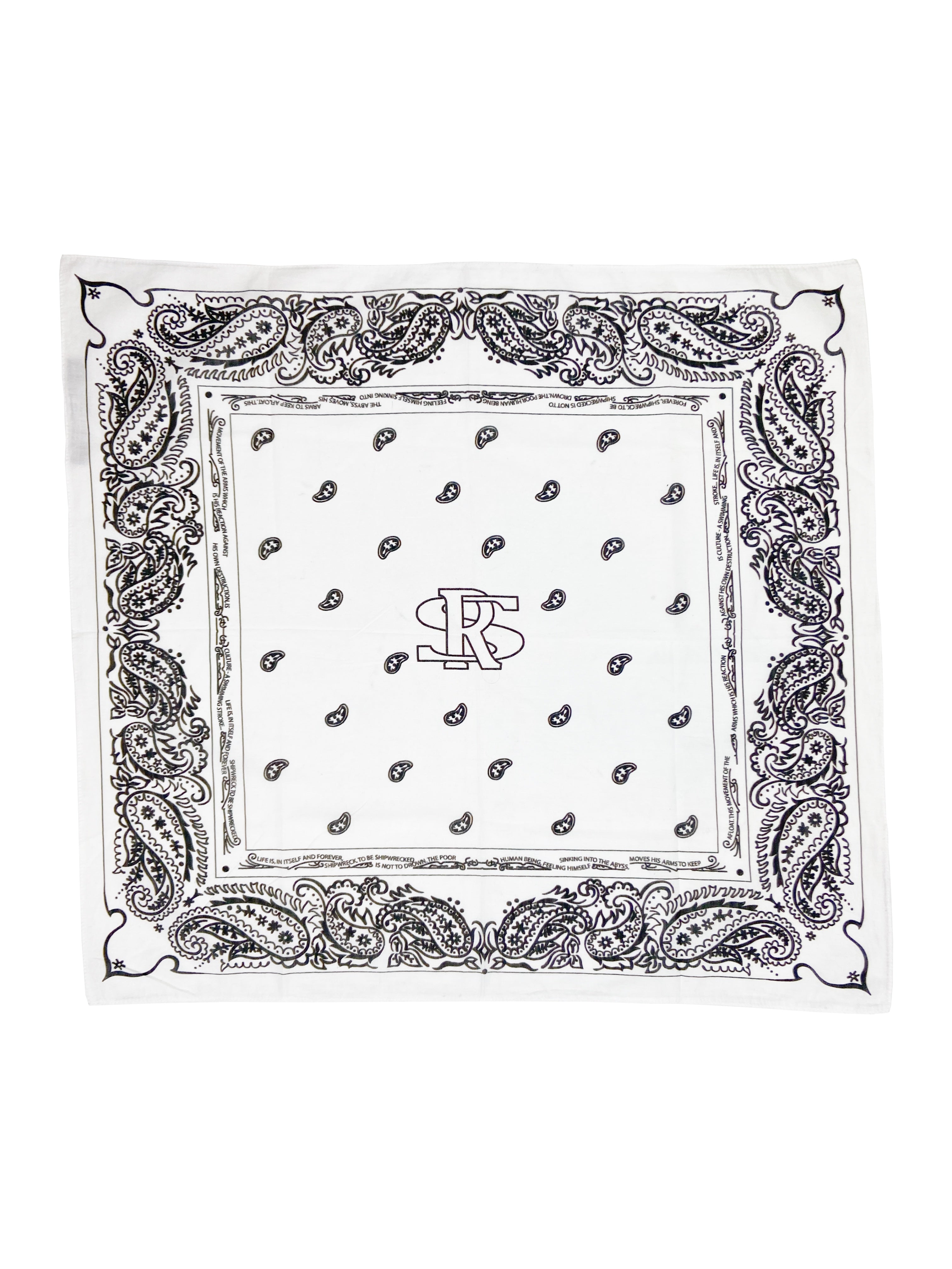 AW04 Raf Simons “Waves” Paisley Print Poem Bandana