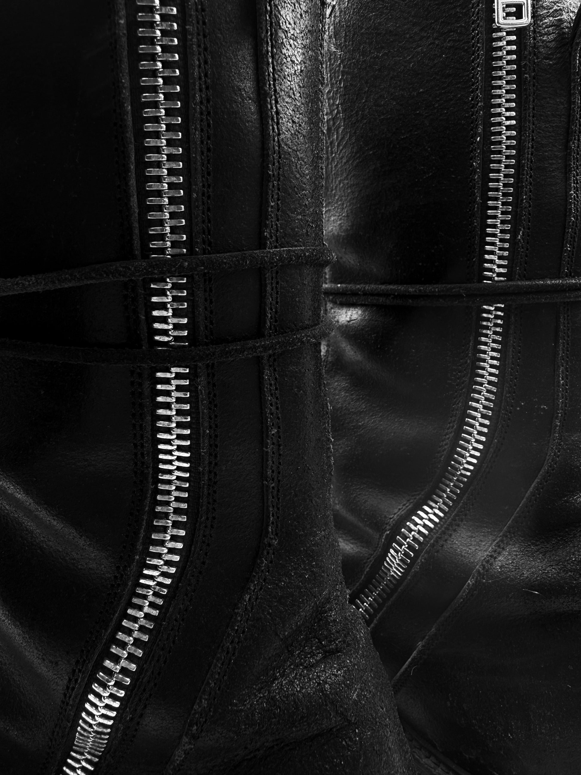 SS14 Rick Owens ‘Vicious’ Blistered Suede Double Zip Boots