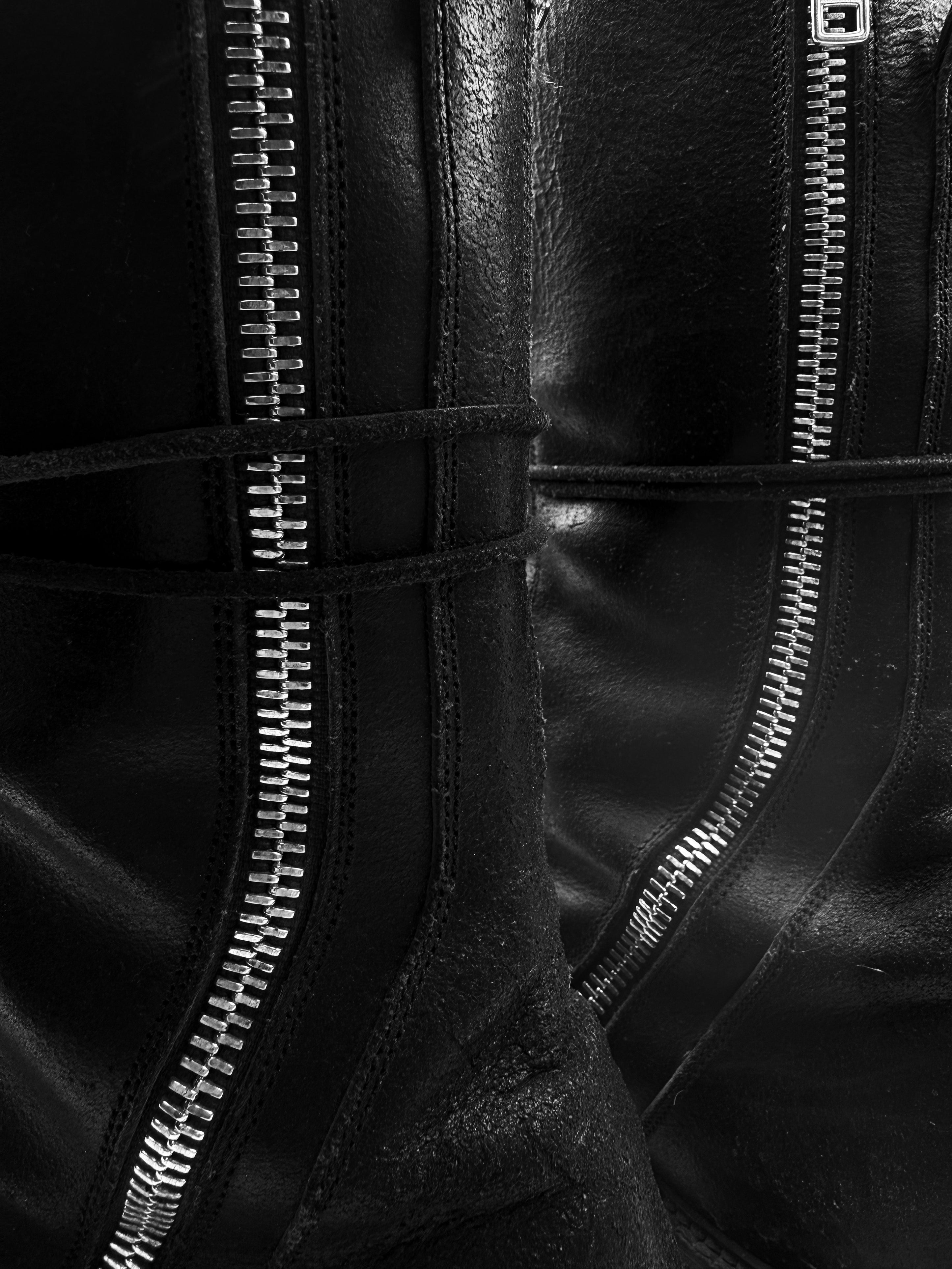 SS14 Rick Owens ‘Vicious’ Blistered Suede Double Zip Boots