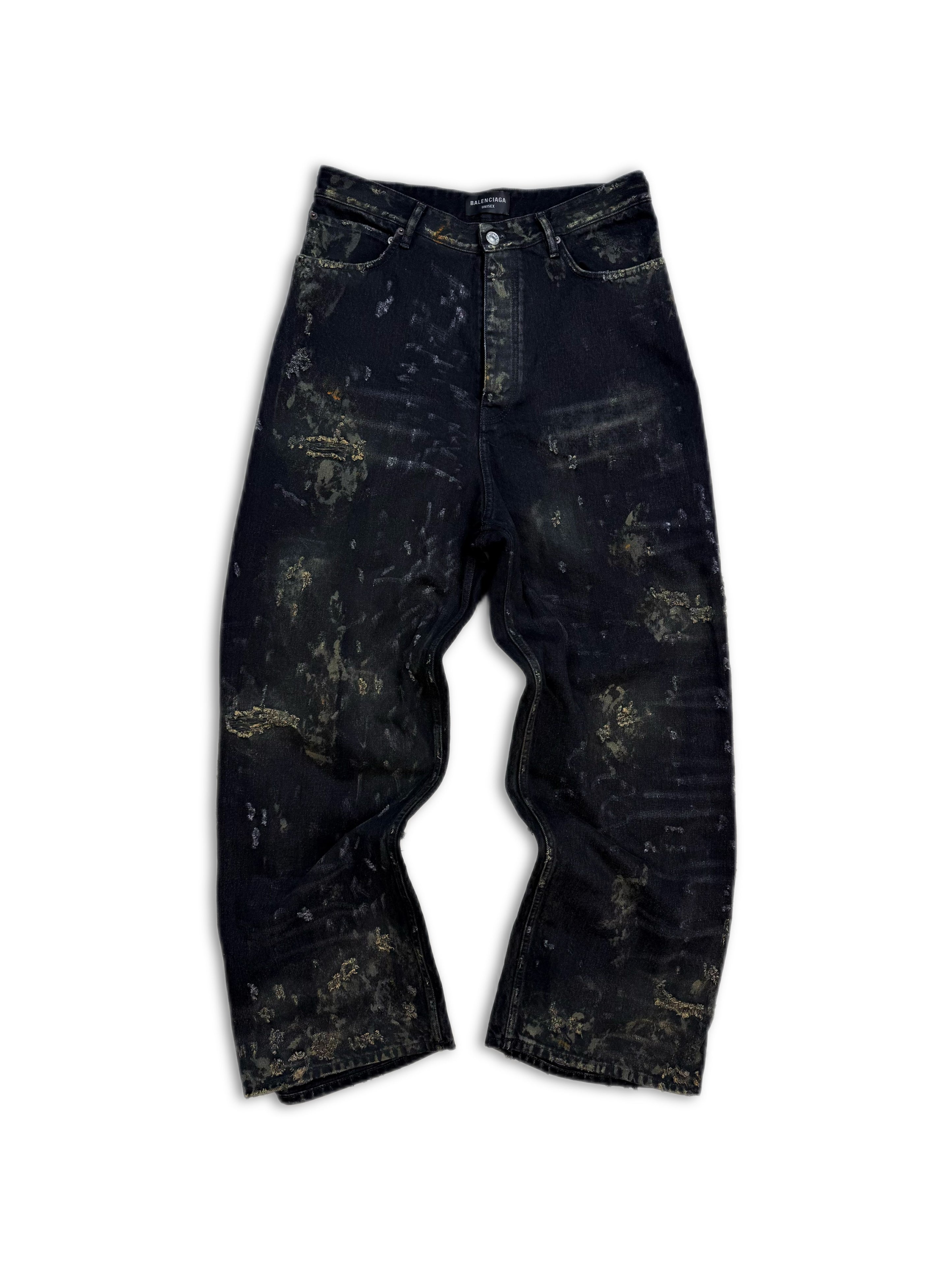 SS23 Balenciaga ‘Mud Show’ Super Destroyed Wide Cut Denim
