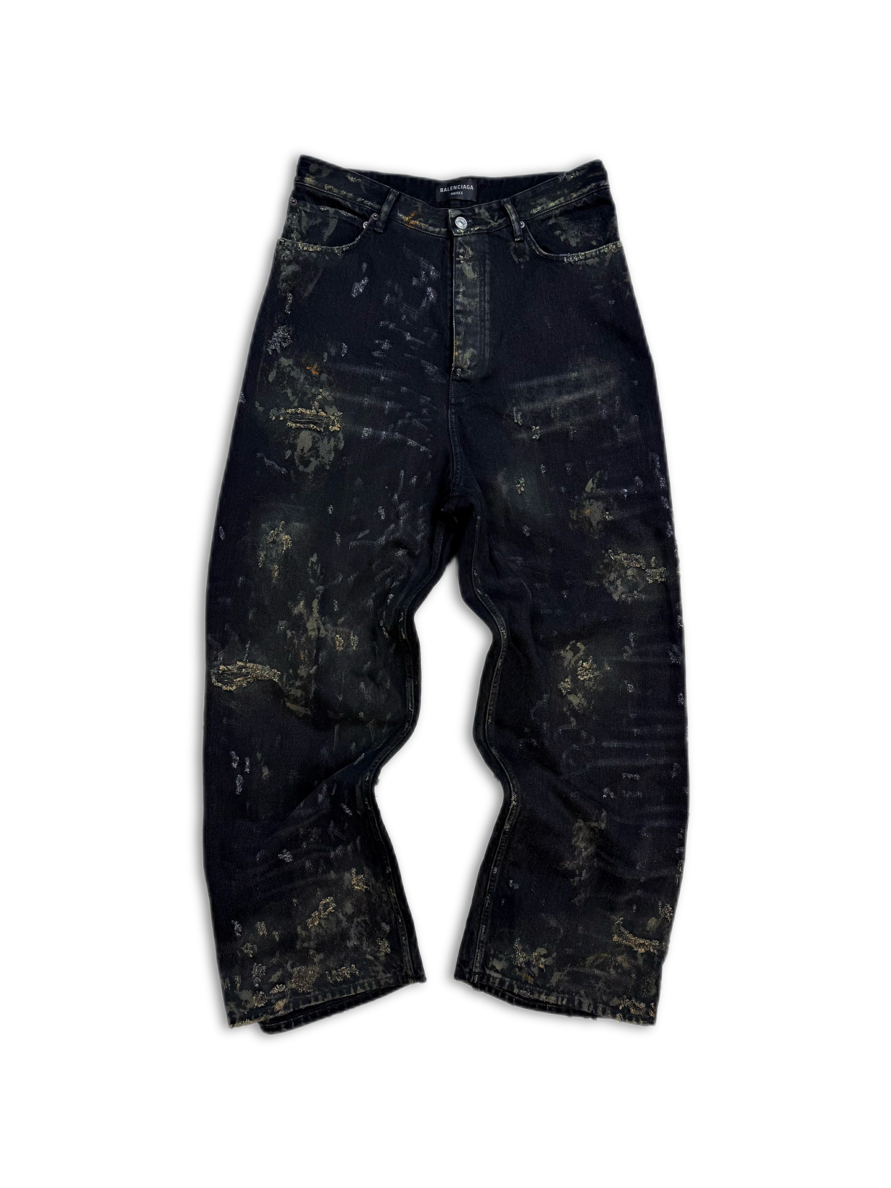 SS23 Balenciaga ‘Mud Show’ Super Destroyed Wide Cut Denim