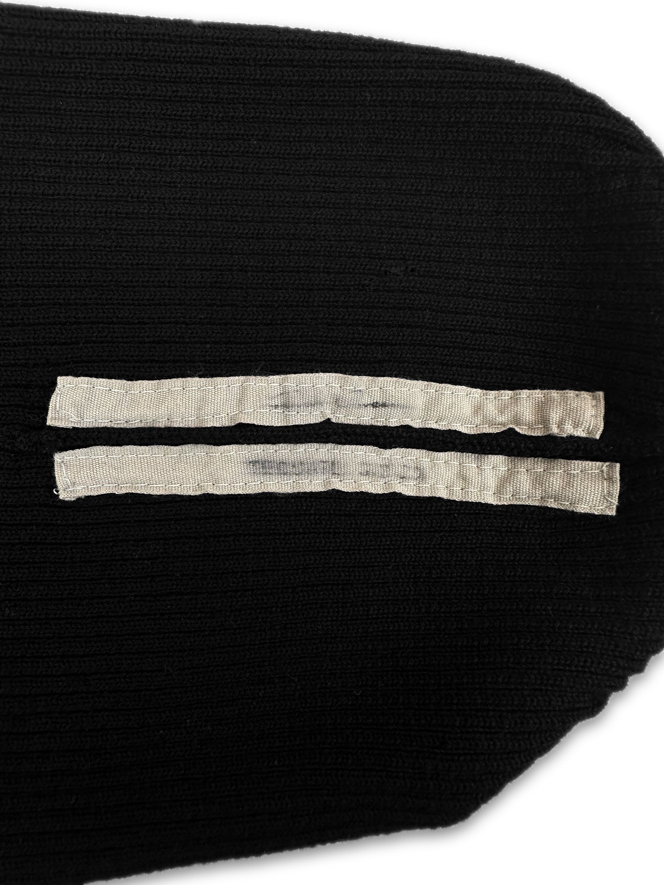 SS22 Rick Owens ‘Tecuatl’ Black Ribbed Skull Cap Beanie Hat