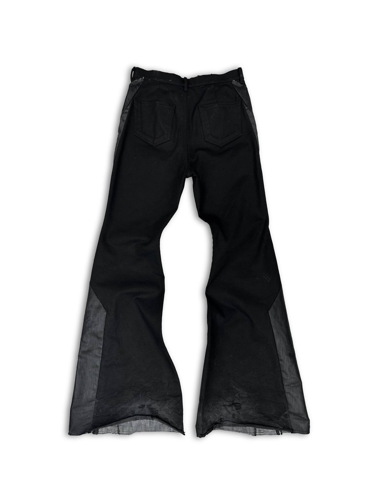 SS23 Rick Owens ‘EDFU’ Flared Bolan Slivered Patchwork Denim