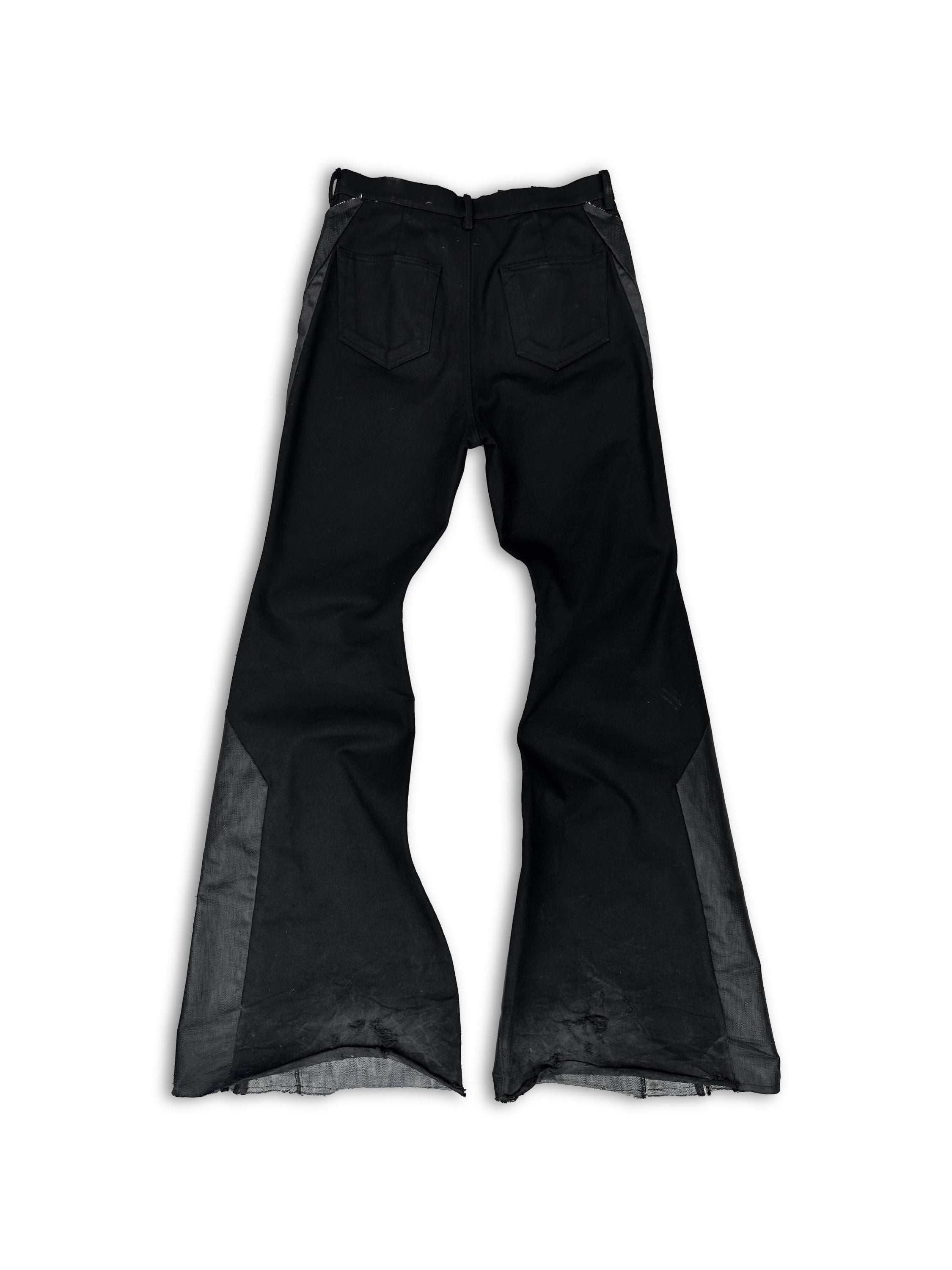 SS23 Rick Owens ‘EDFU’ Flared Bolan Slivered Patchwork Denim