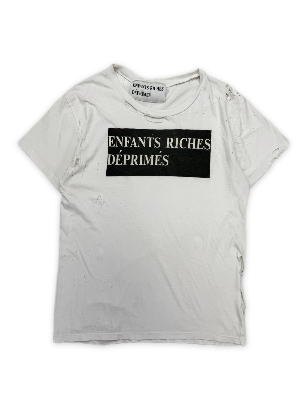 Enfants Riches Deprimes OG Box Logo White Distressed T-Shirt