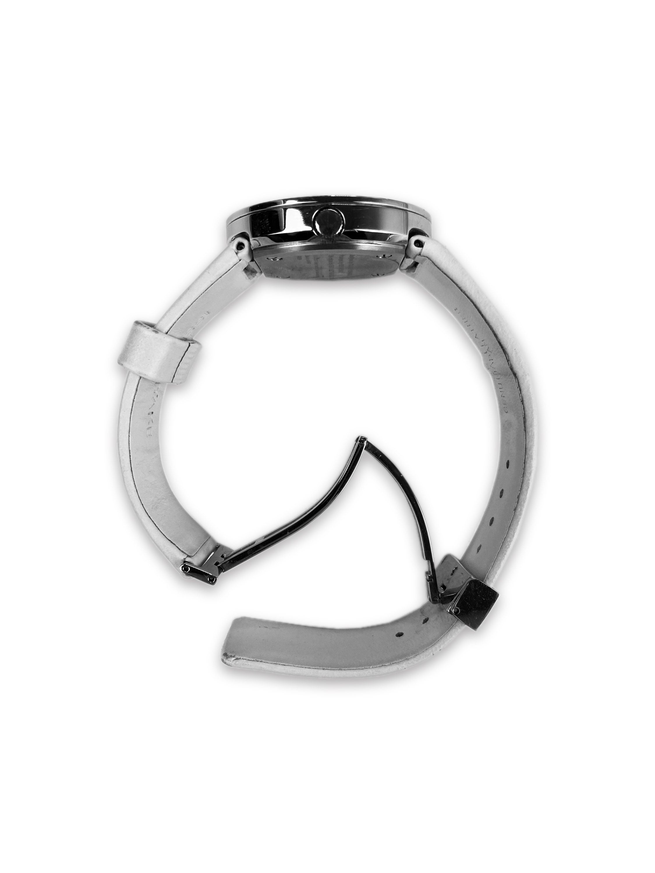 90s Issey Miyake TO SILAN001 Minimal Silver Leather Watch