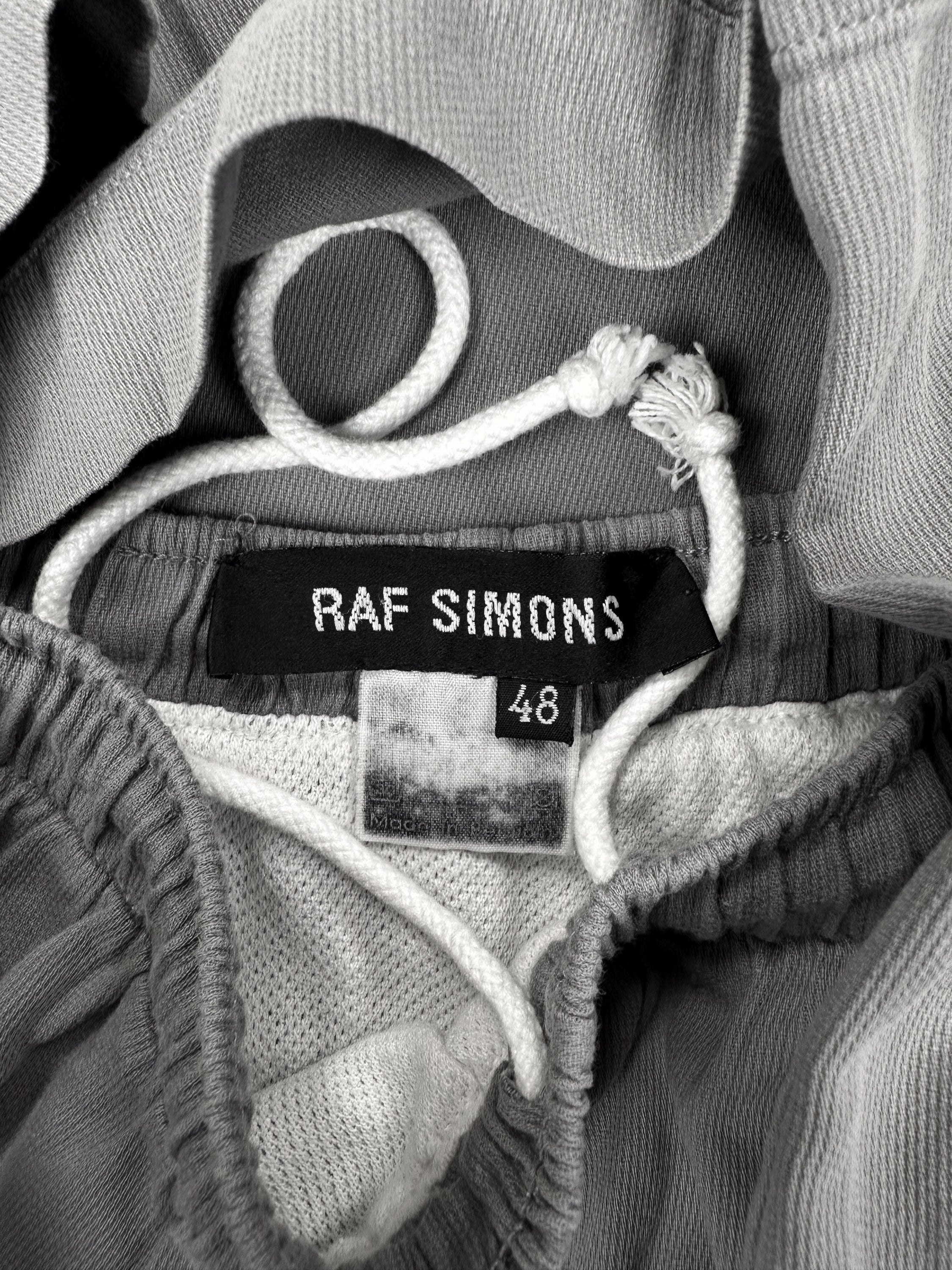 90s Raf Simons Grey Elasticated Drawstring Essential Shorts