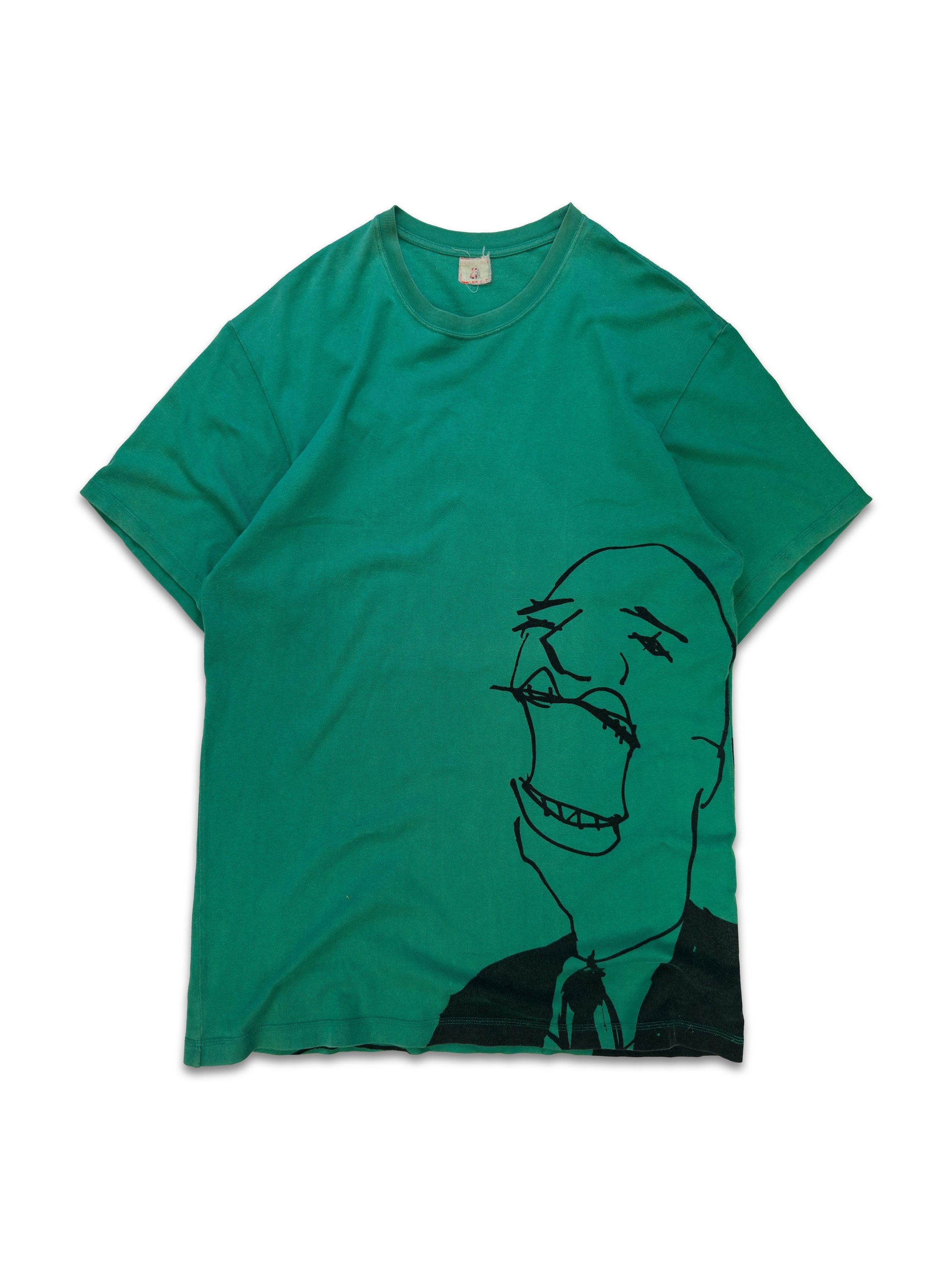 SS02 Undercover ‘Face’ Stencil Graphic Teal Heavy Weight T-Shirt
