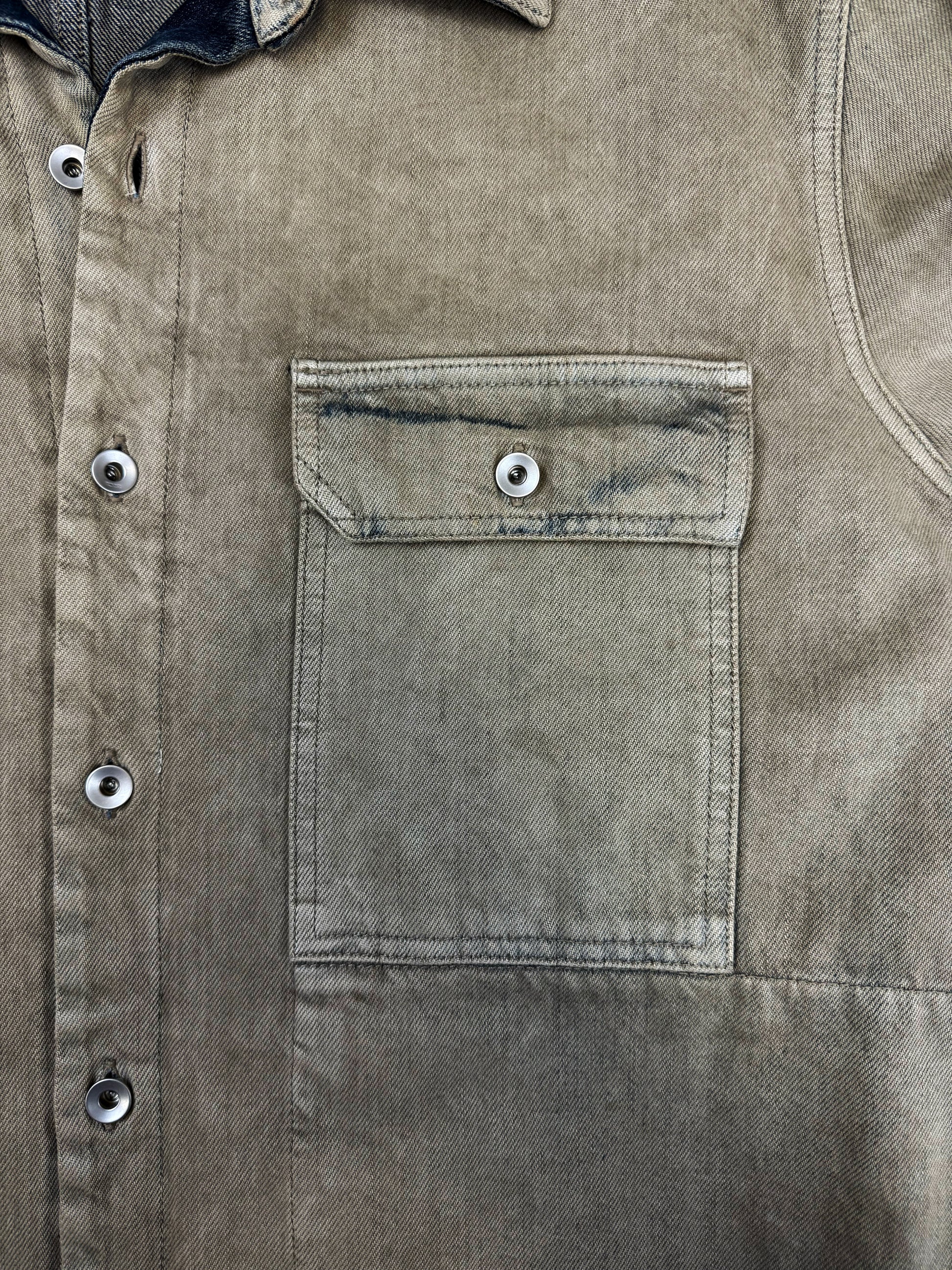Rick Owens DRKSHDW Mineral / Pearl Washed Denim Cargo Jacket