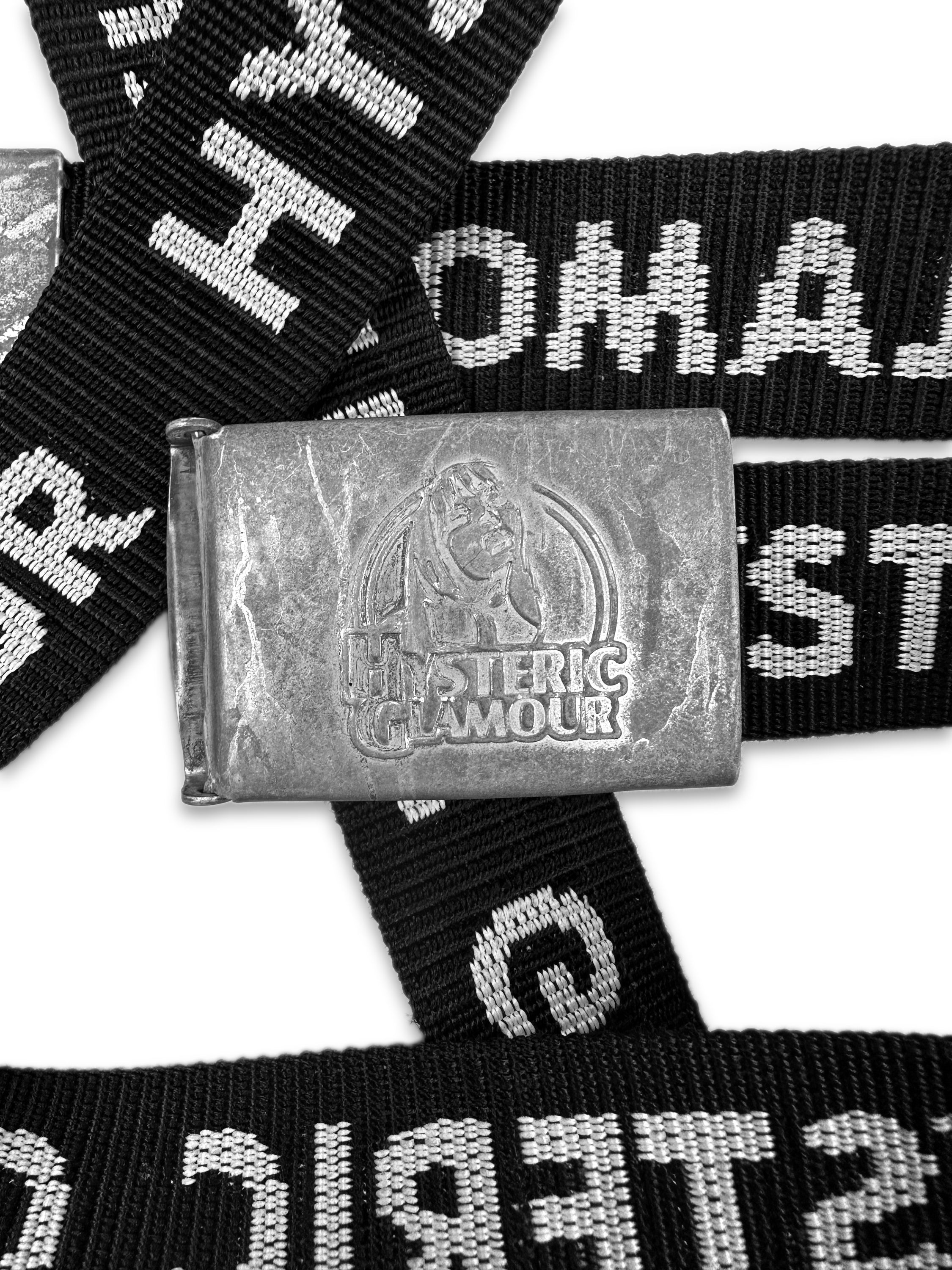 00s Hysteric Glamour Show Girl Silver Buckle Monogram Belt