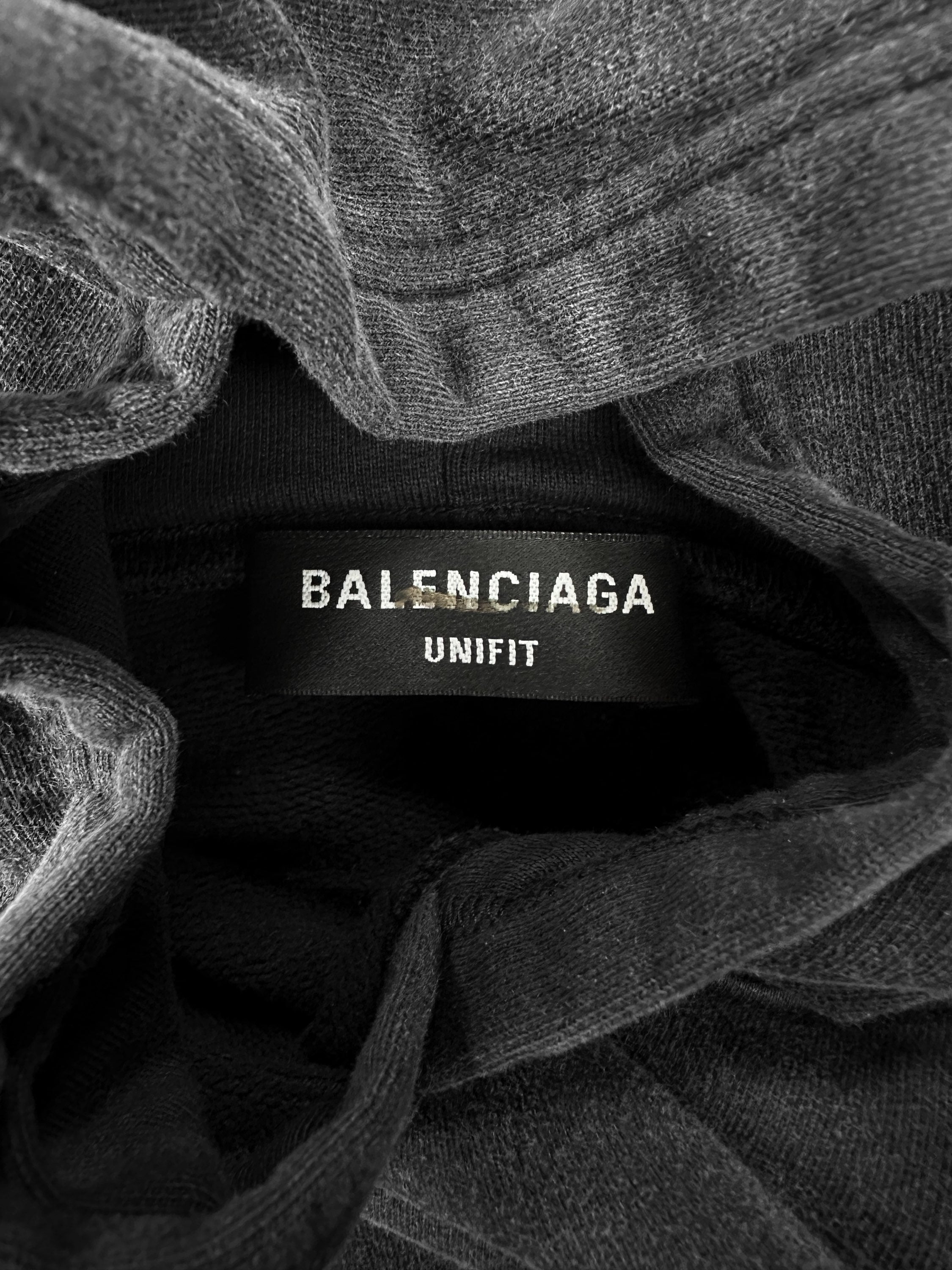 AW22 Balenciaga ‘Strike Logo’ 1917 Wash Grey Hoodie