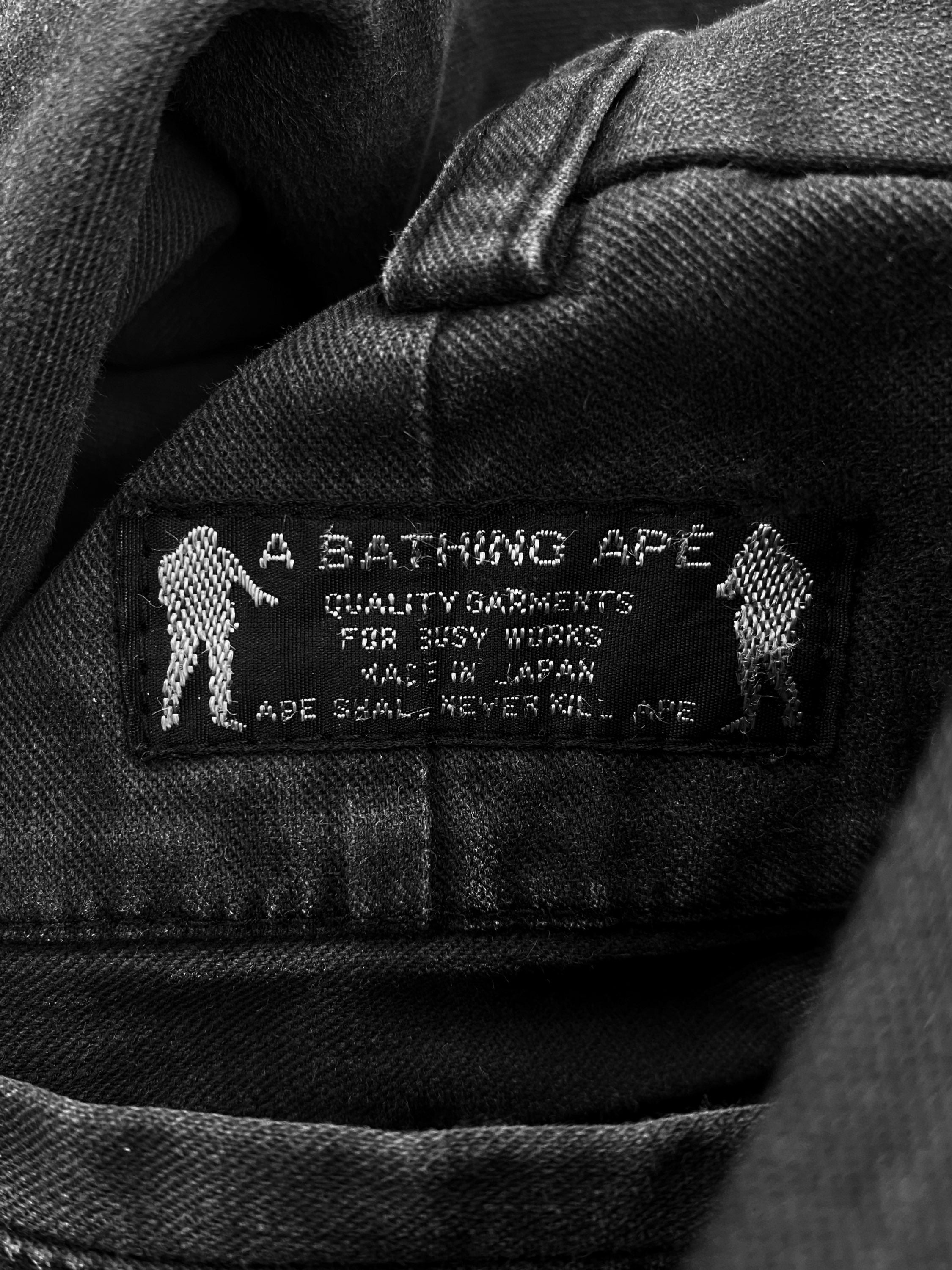 90s Bape Dark Wash Patched Chino Trouser Pants