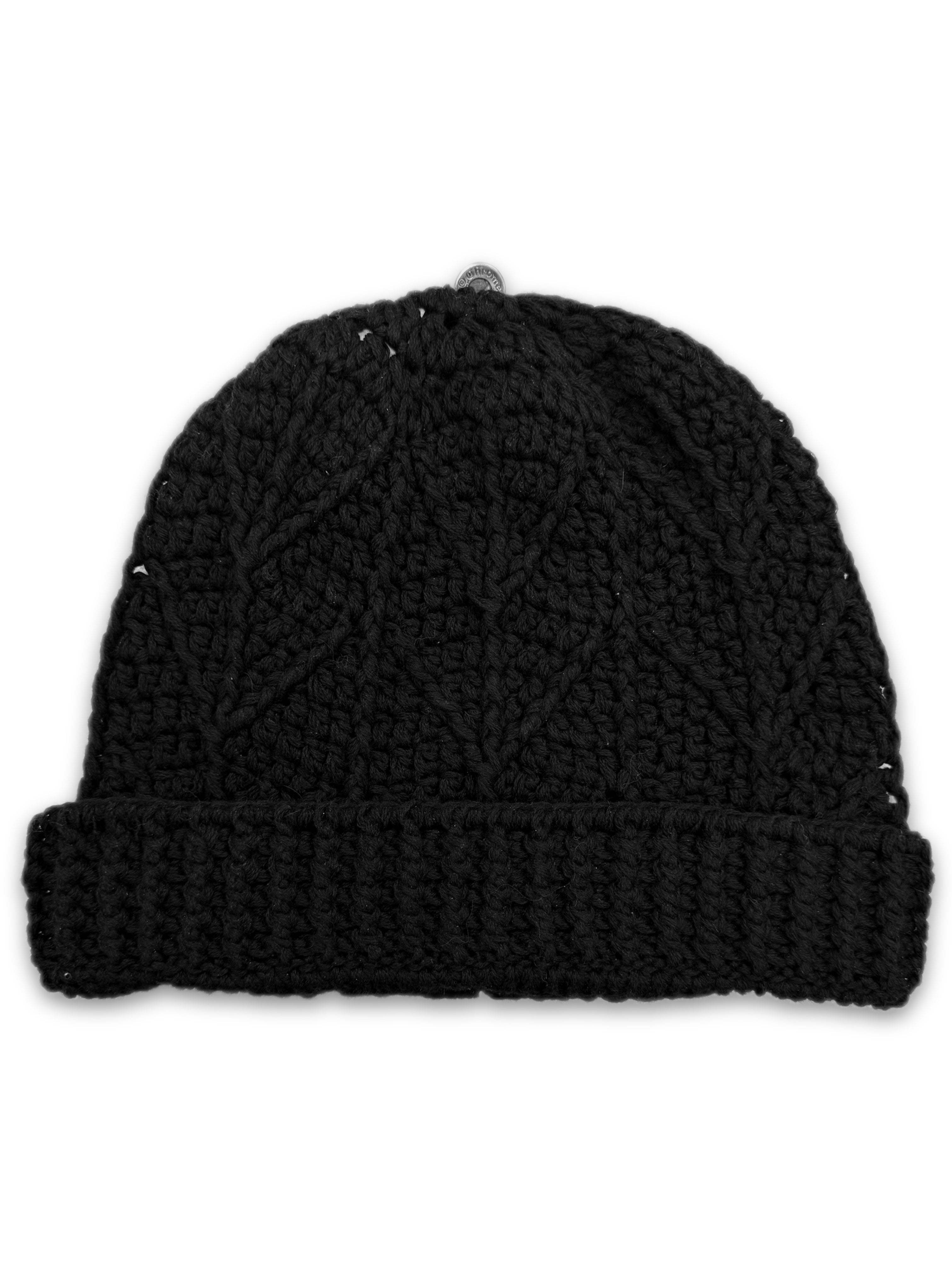 Chrome Hearts Leather Cross Patch Cashmere Knitted Beanie