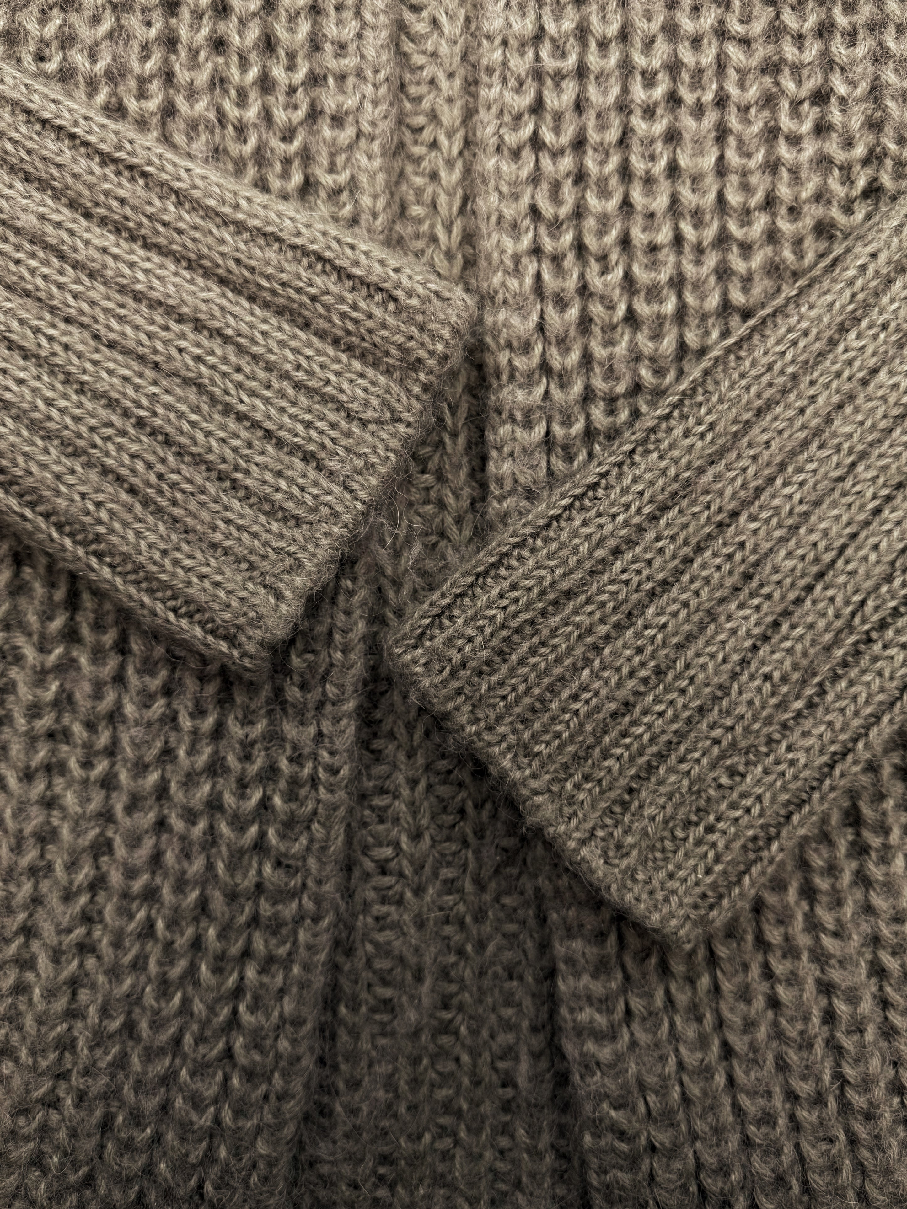 AW03 Rick Owens ‘Trucker’ Loose Gauge Beige Knit Hooded Sweater