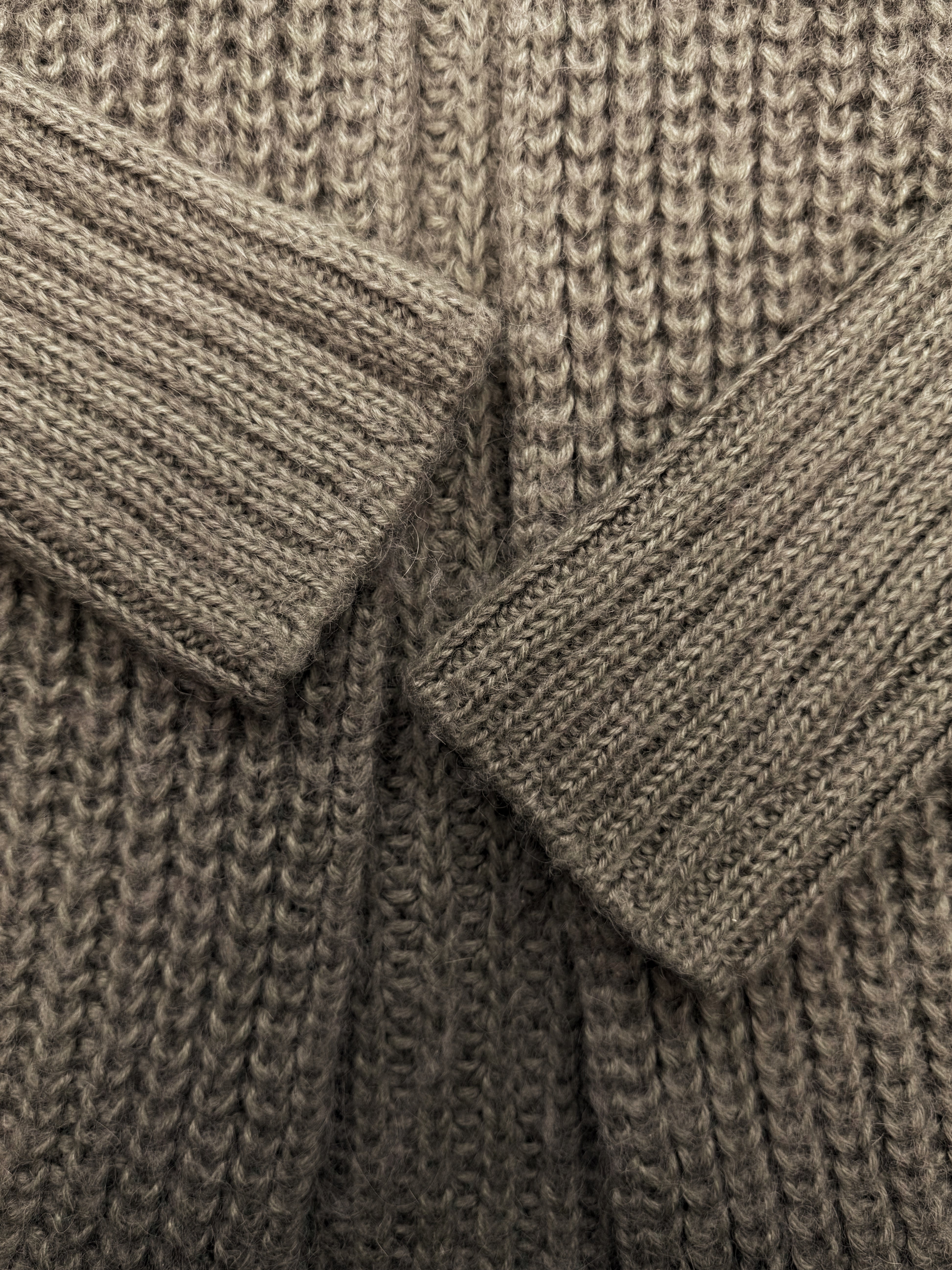 AW03 Rick Owens ‘Trucker’ Loose Gauge Beige Knit Hooded Sweater