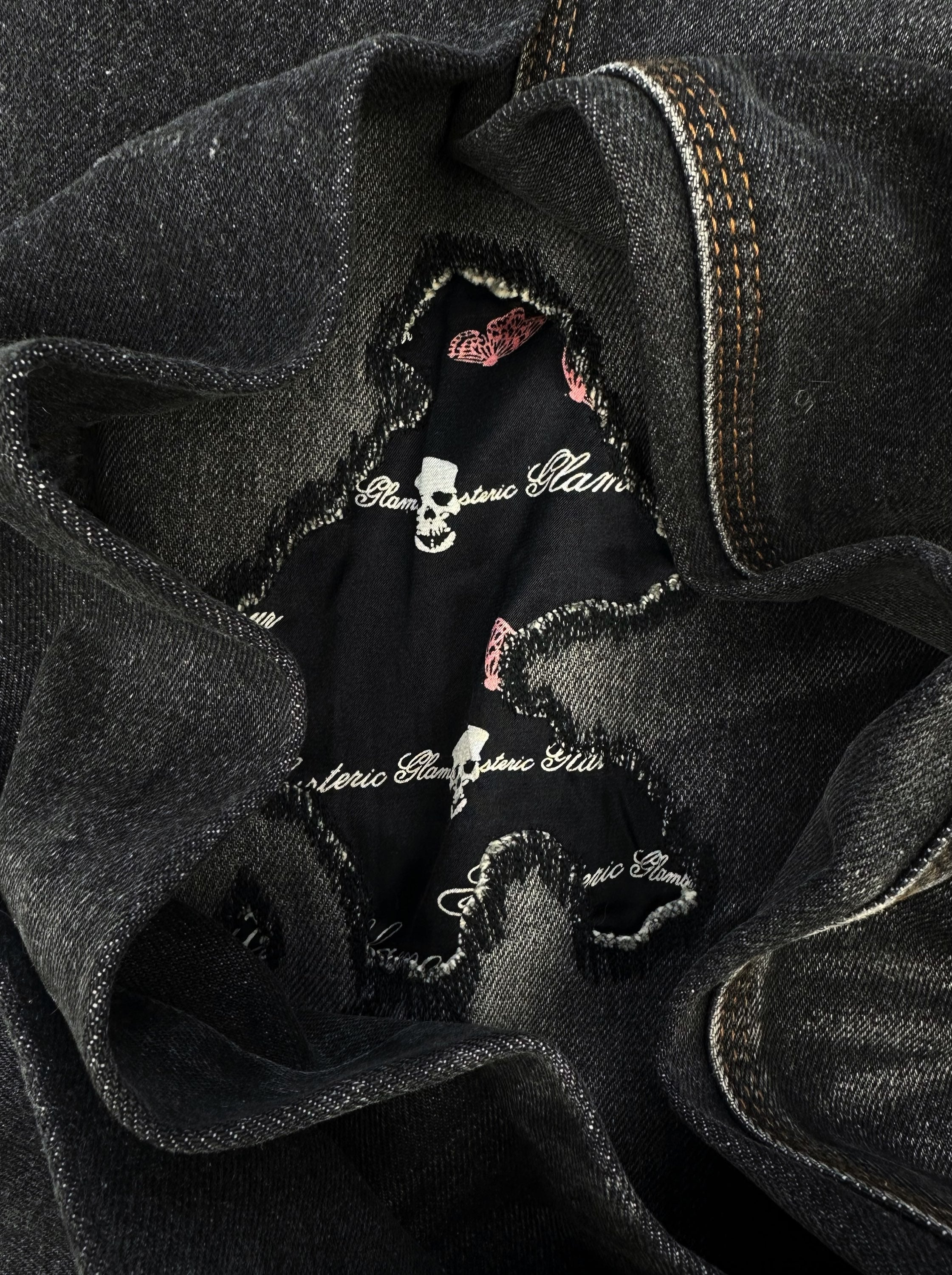 00s Hysteric Glamour Distressed Black Wash Skull Denim