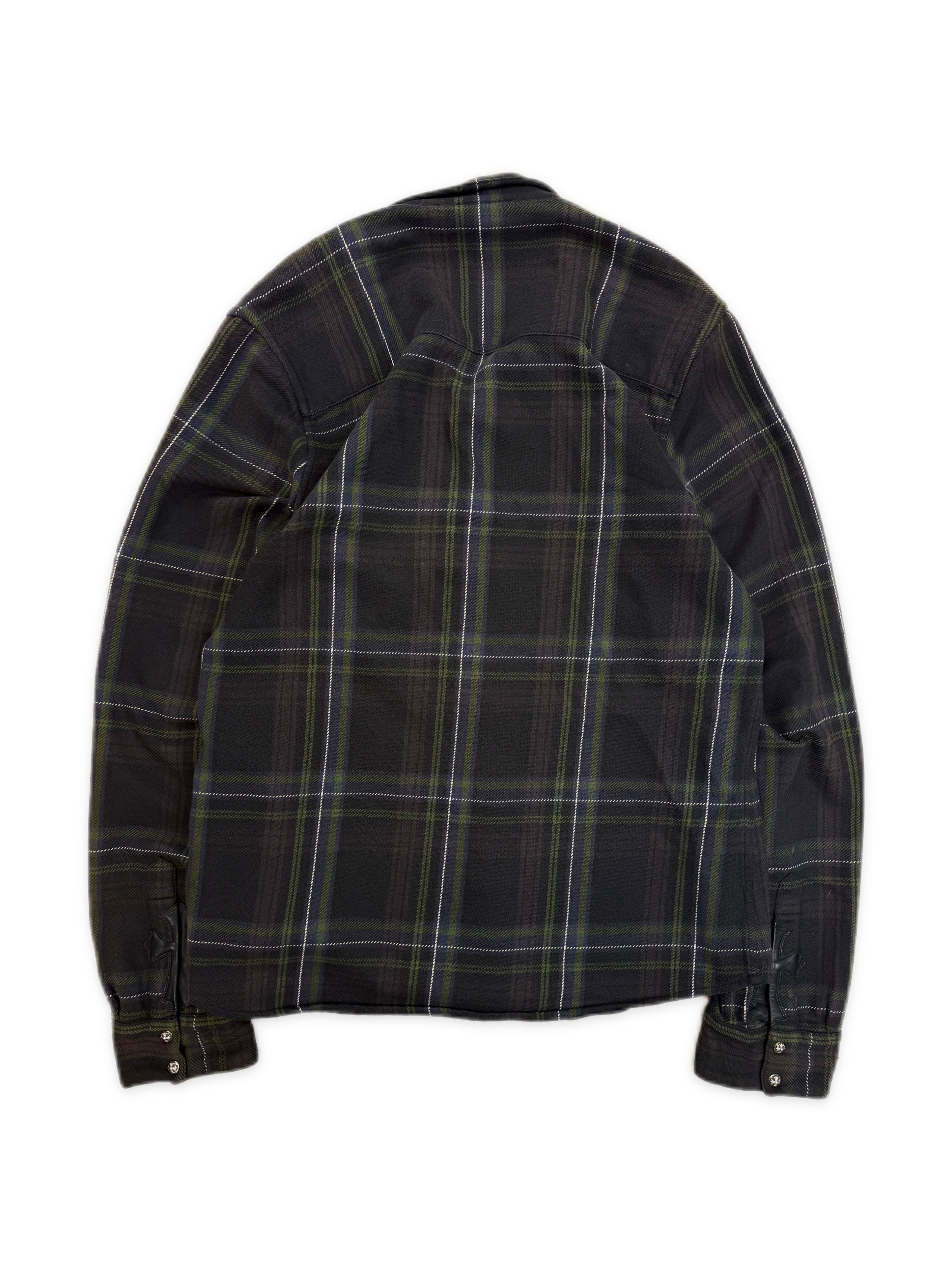Chrome Hearts Cross Patch Plaid Plus Button Snap Flannel